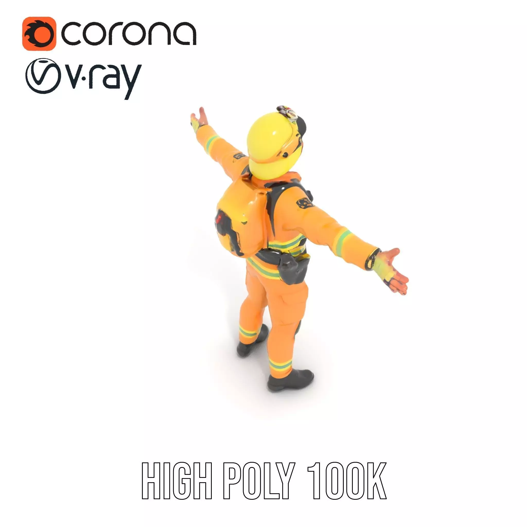 Firefighter Uniform model pack Low-poly 3D model_29