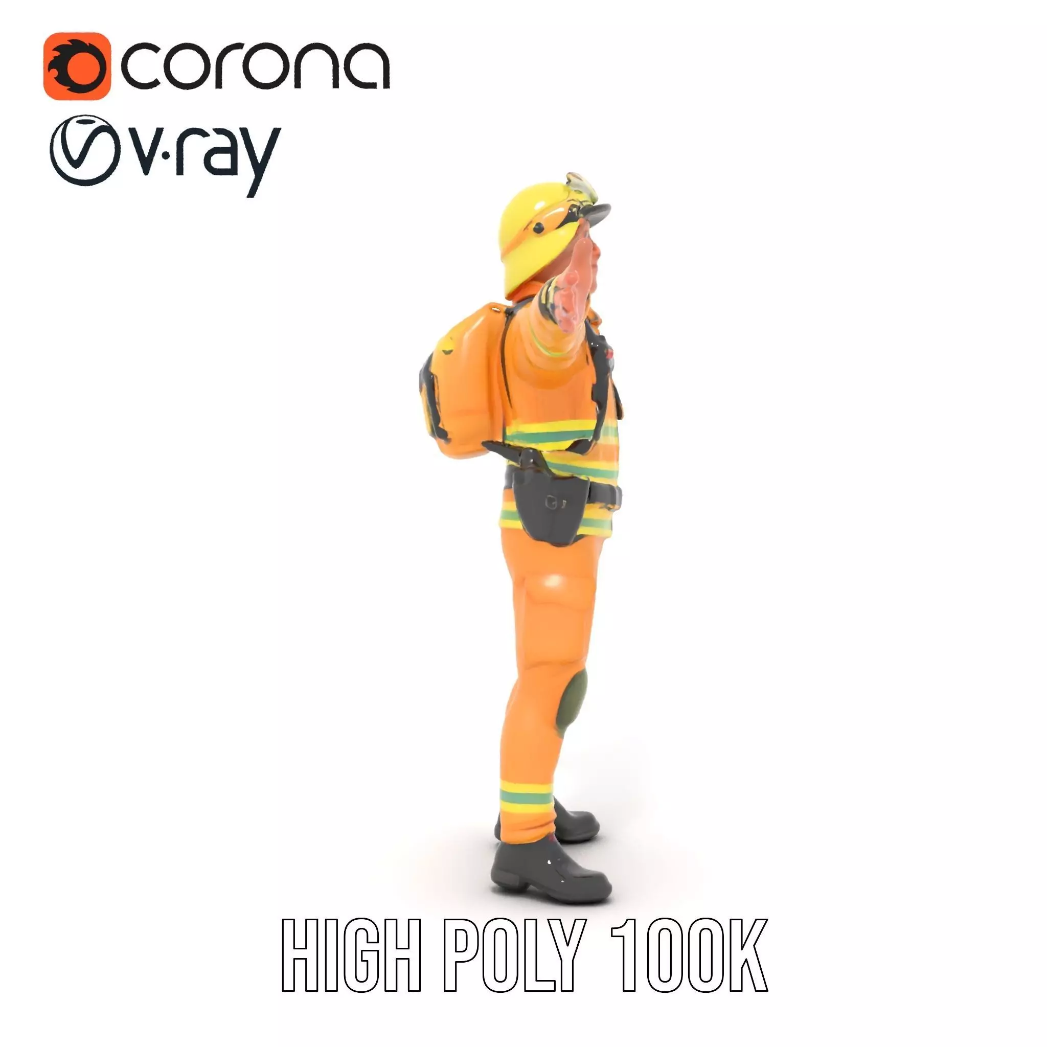 Firefighter Uniform model pack Low-poly 3D model_24