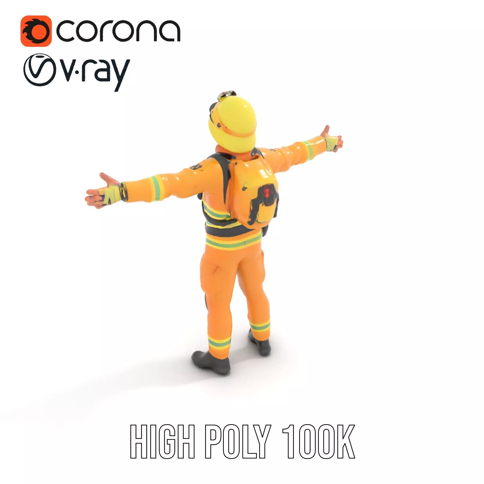 Firefighter Uniform model pack Low-poly 3D model_16