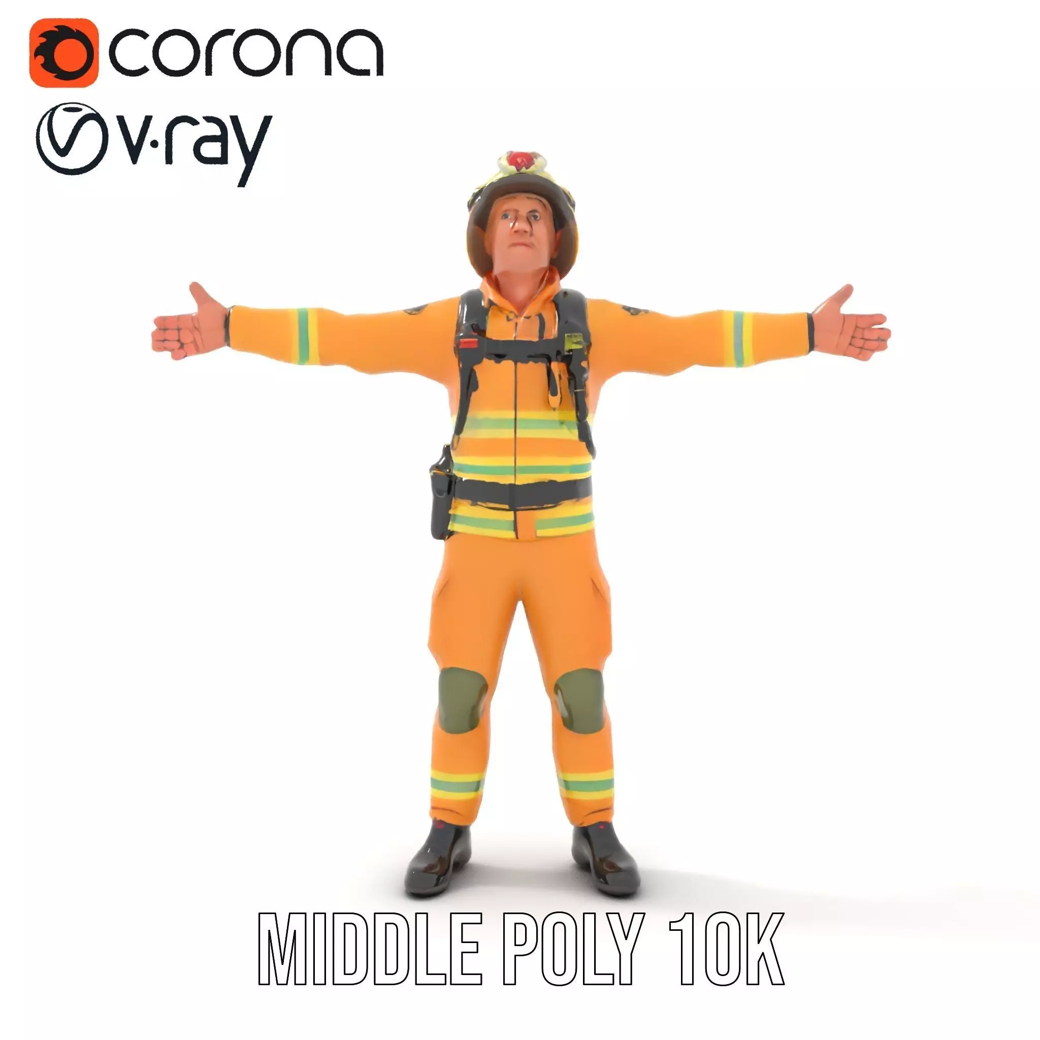 Firefighter Uniform model pack Low-poly 3D model_11