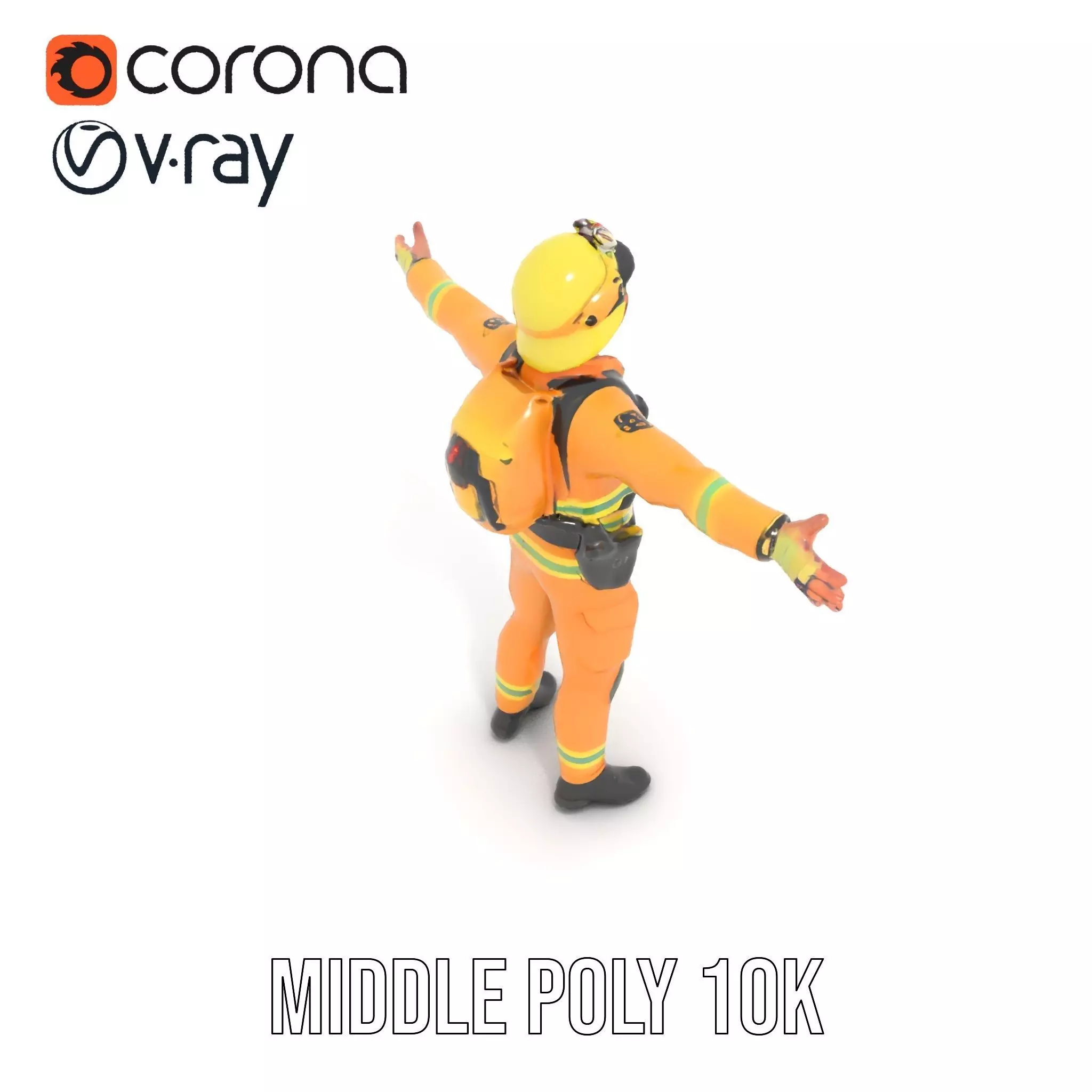 Firefighter Uniform model pack Low-poly 3D model_14