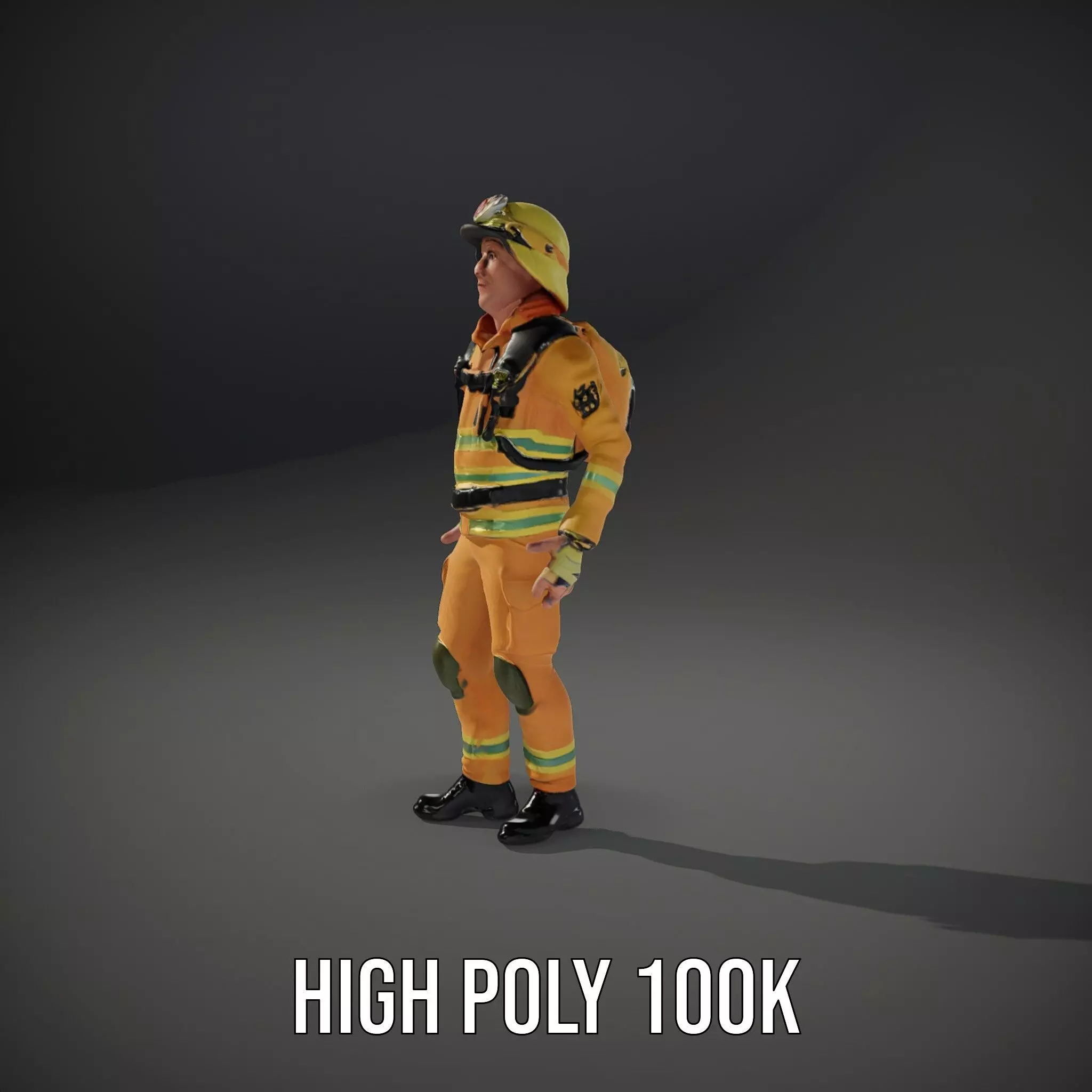 Firefighter Uniform model pack Low-poly 3D model_10