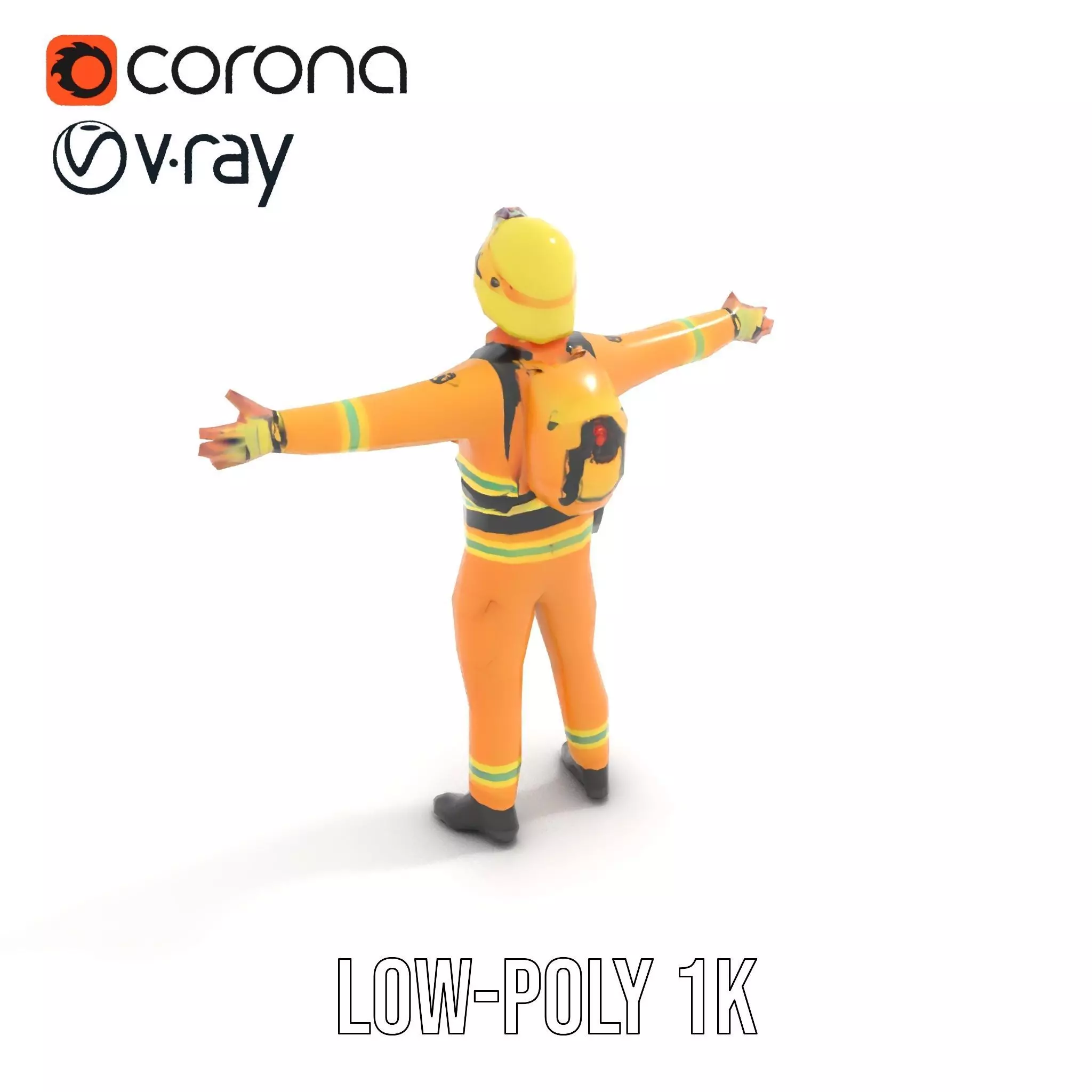 Firefighter Uniform model pack Low-poly 3D model_12