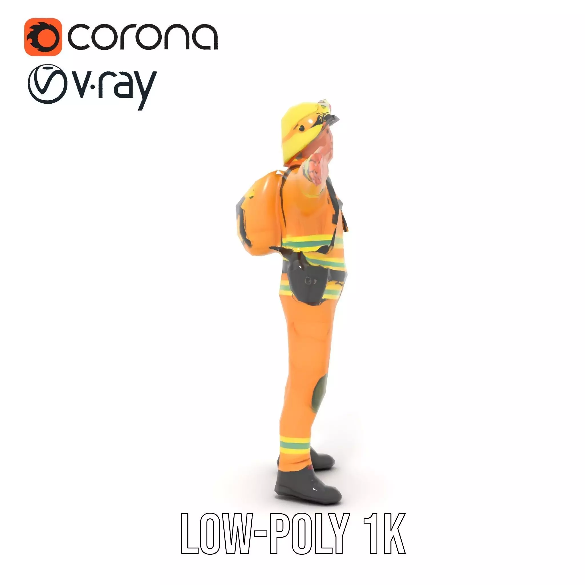 Firefighter Uniform model pack Low-poly 3D model_18