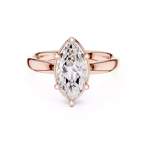 Solitaire Marquise Diamond Engagement Wedding Ring 3DM STL Video