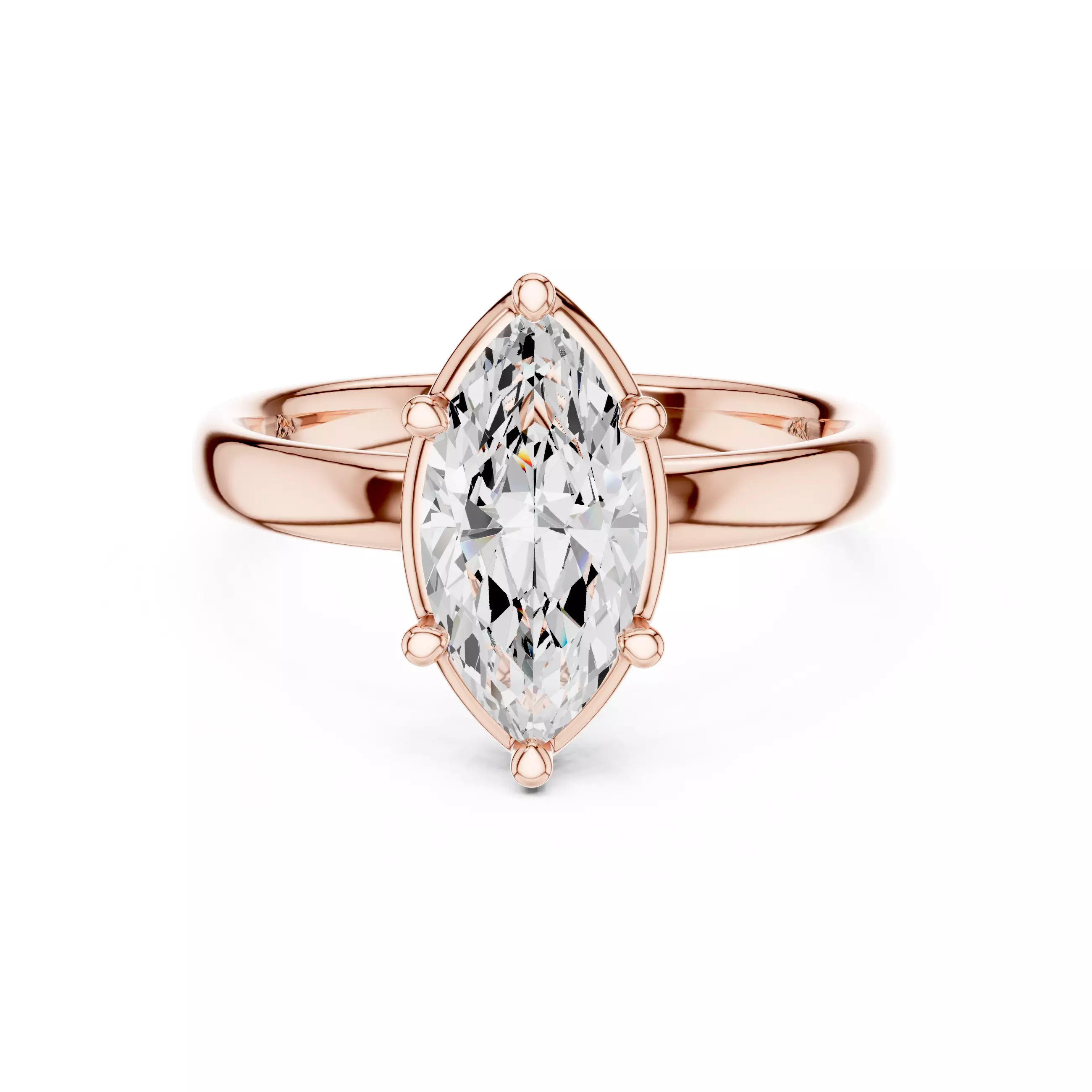 Solitaire Marquise Diamond Engagement Wedding Ring 3DM STL Video 3D print model
