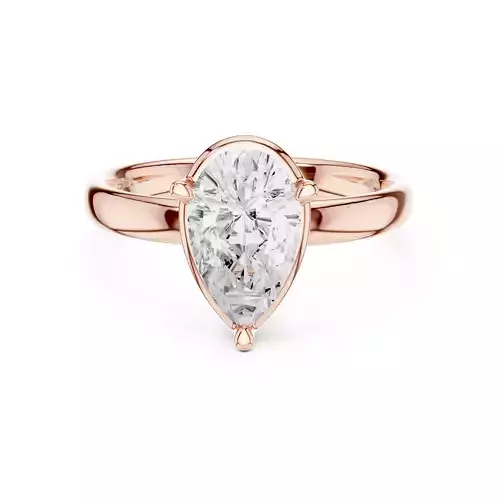 Solitaire Pear Cut Diamond Engagement Wedding Ring 3DM STL Video