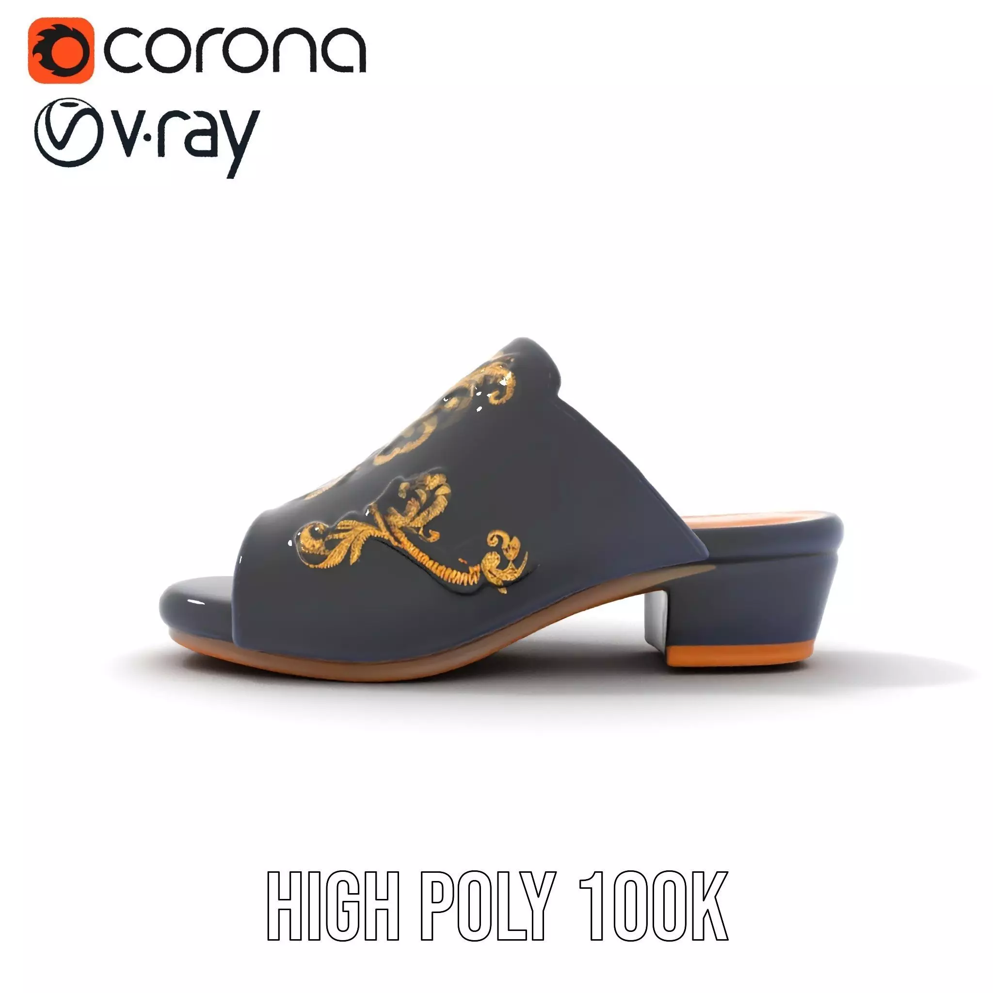 Royal Velvet Sandal model pack Low-poly 3D model_26