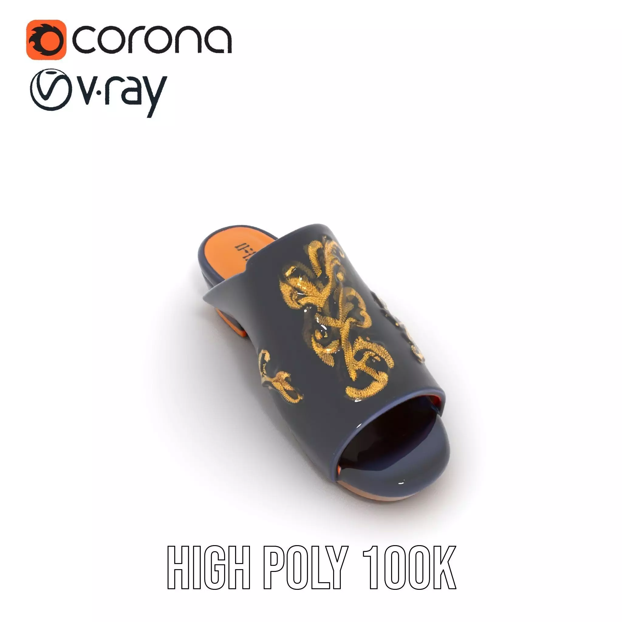 Royal Velvet Sandal model pack Low-poly 3D model_32