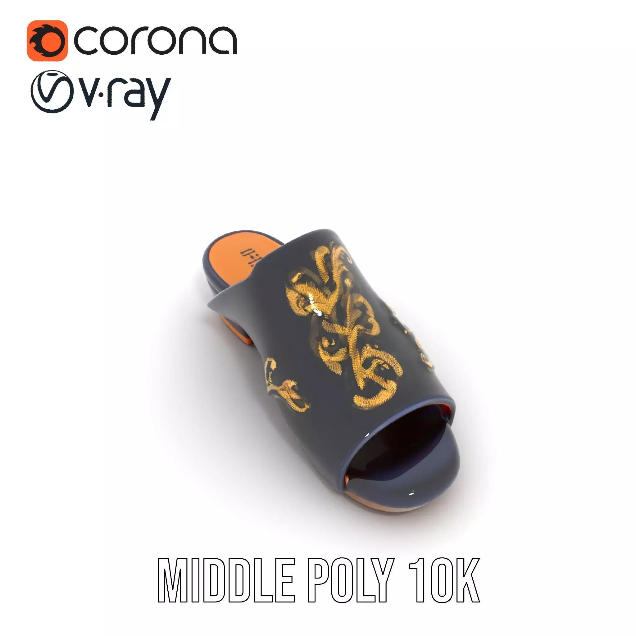 Royal Velvet Sandal model pack Low-poly 3D model_5