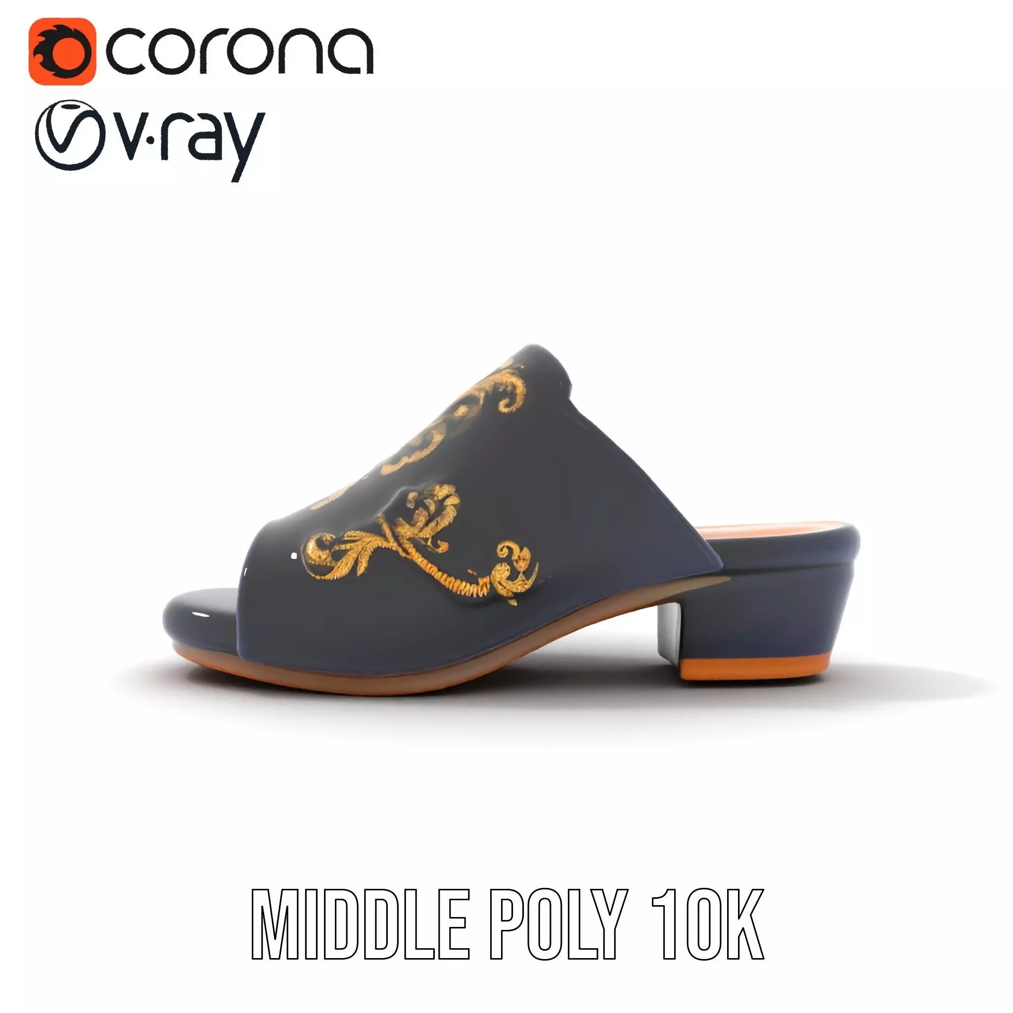 Royal Velvet Sandal model pack Low-poly 3D model_6