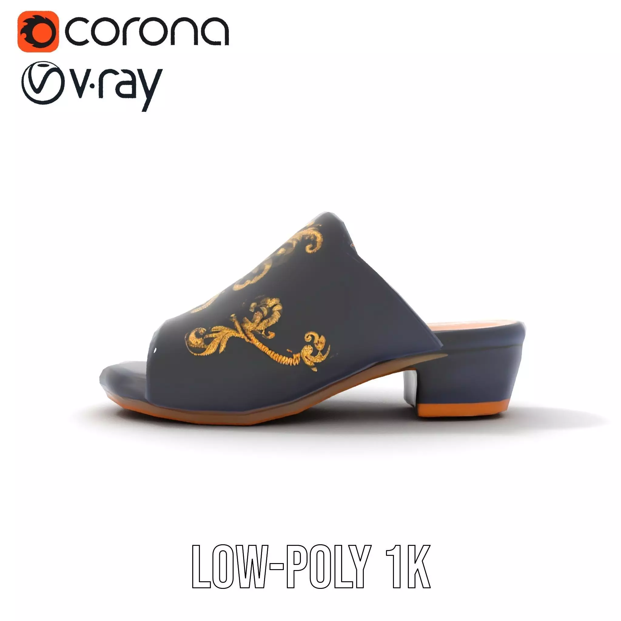 Royal Velvet Sandal model pack Low-poly 3D model_14