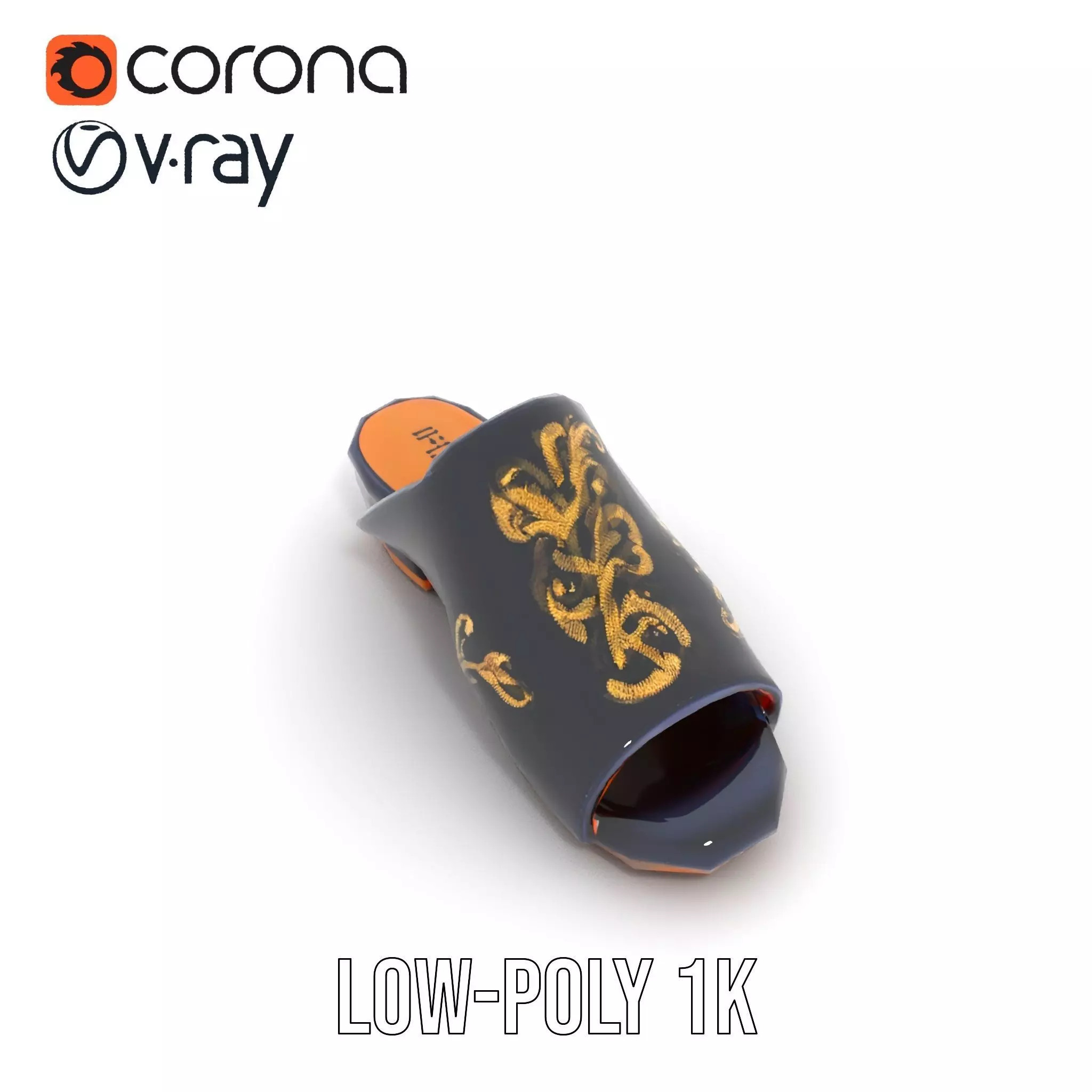 Royal Velvet Sandal model pack Low-poly 3D model_7