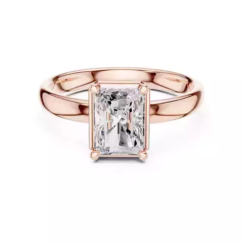 Solitaire Radiant Cut Diamond Engagement Ring 3DM STL Video