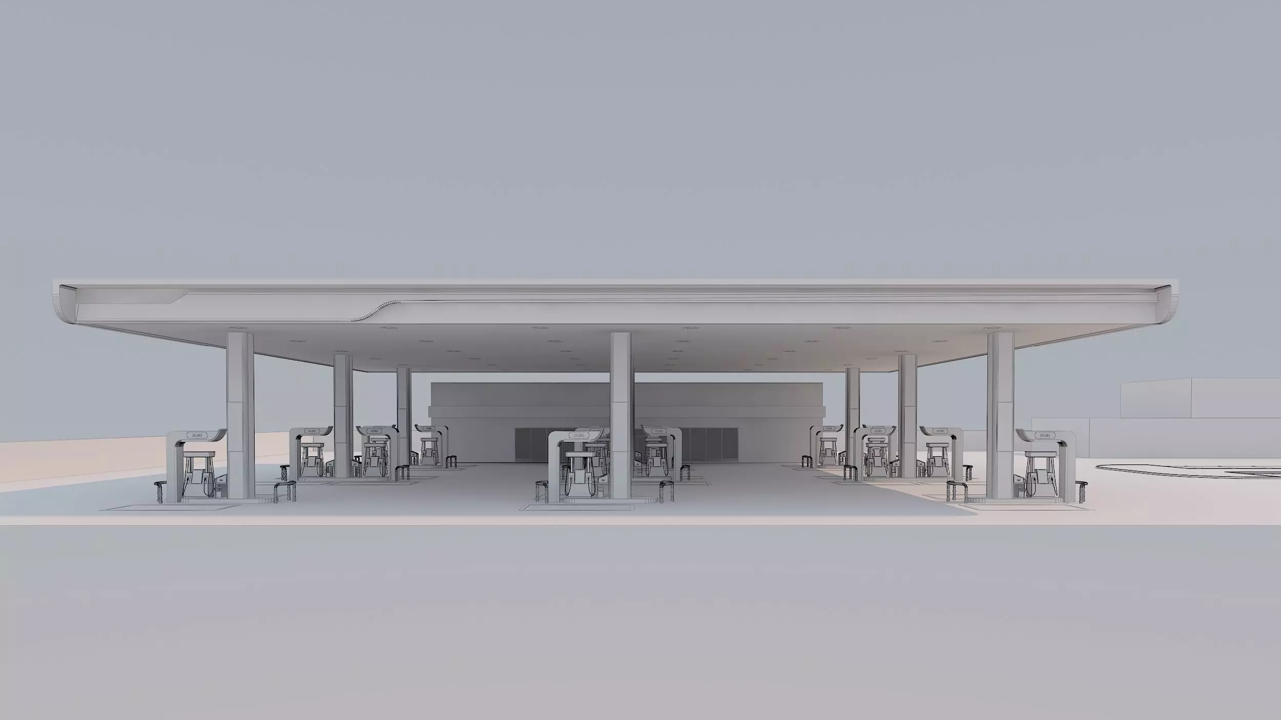 Gas station 3D model_10