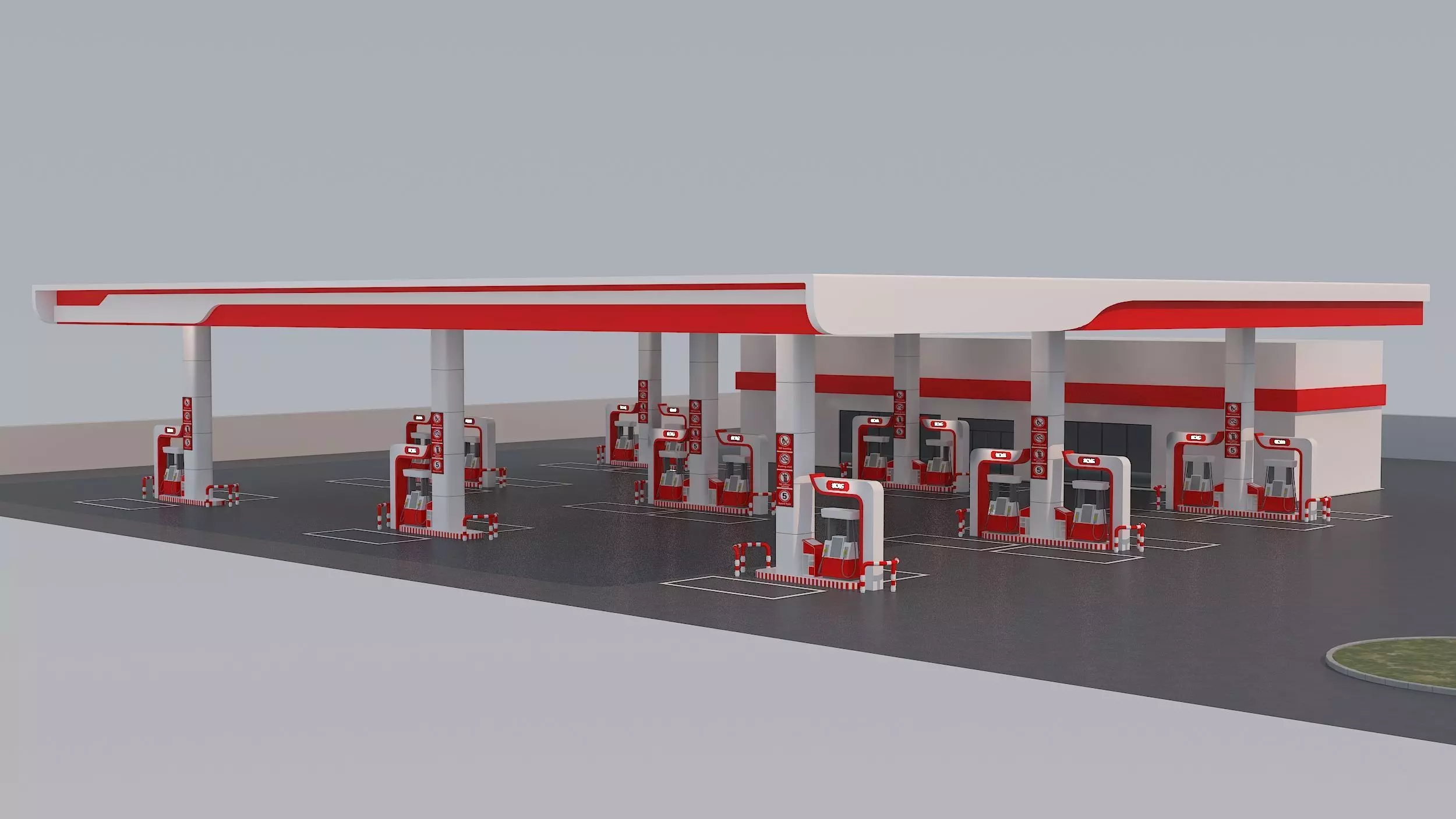 Gas station 3D model_5