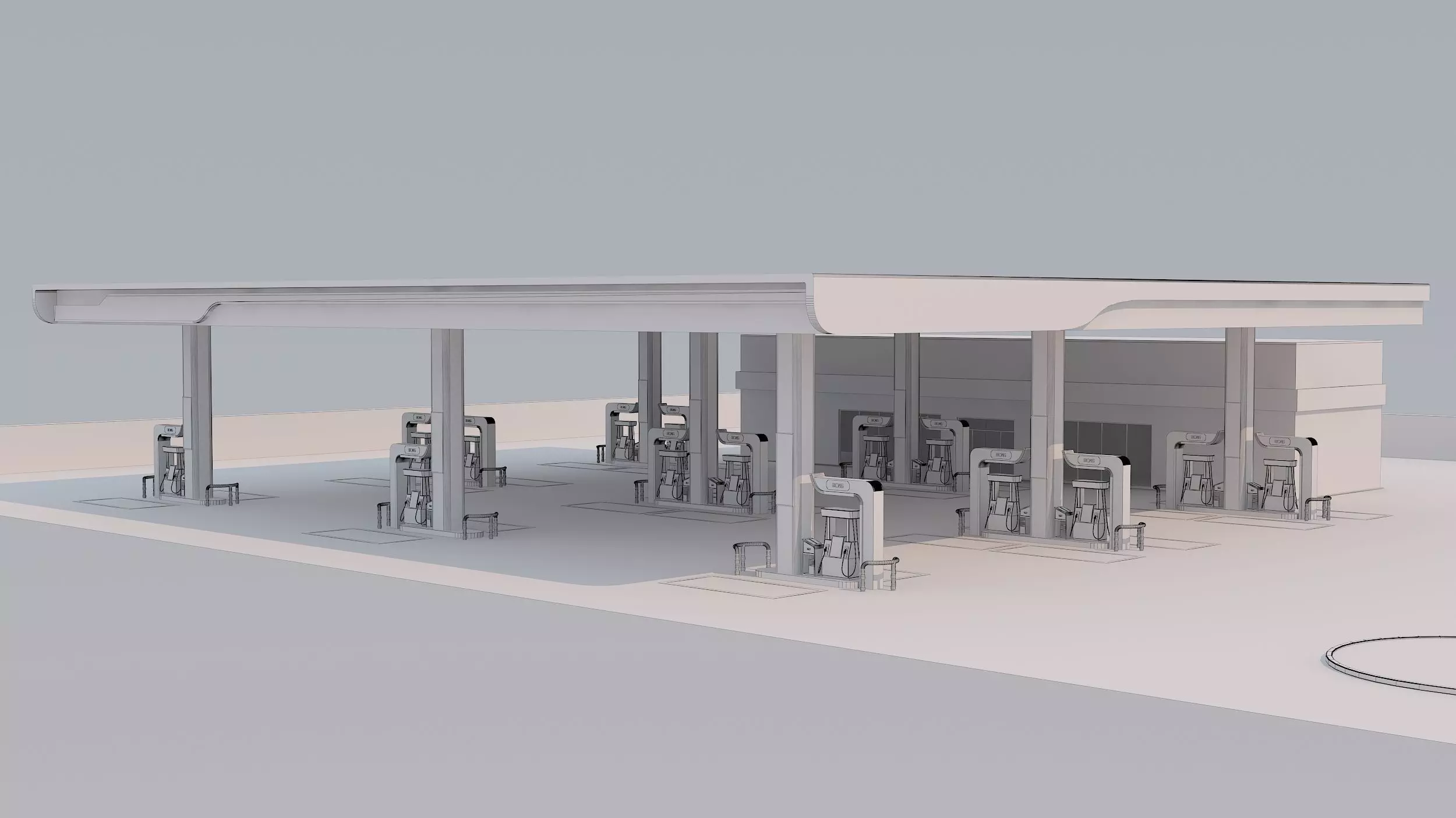 Gas station 3D model_8