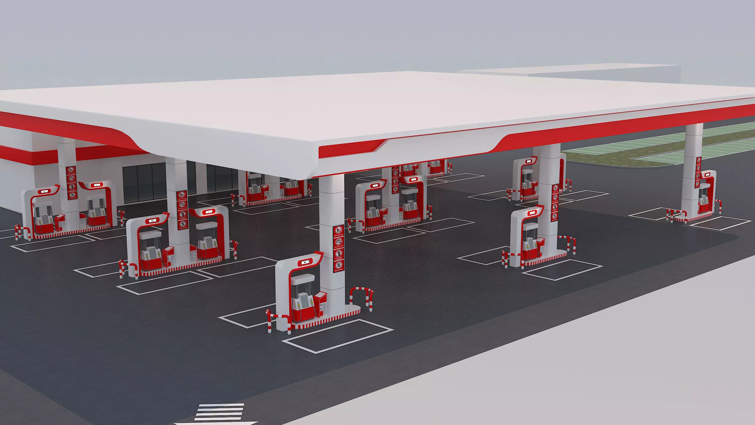 Gas station 3D model_3