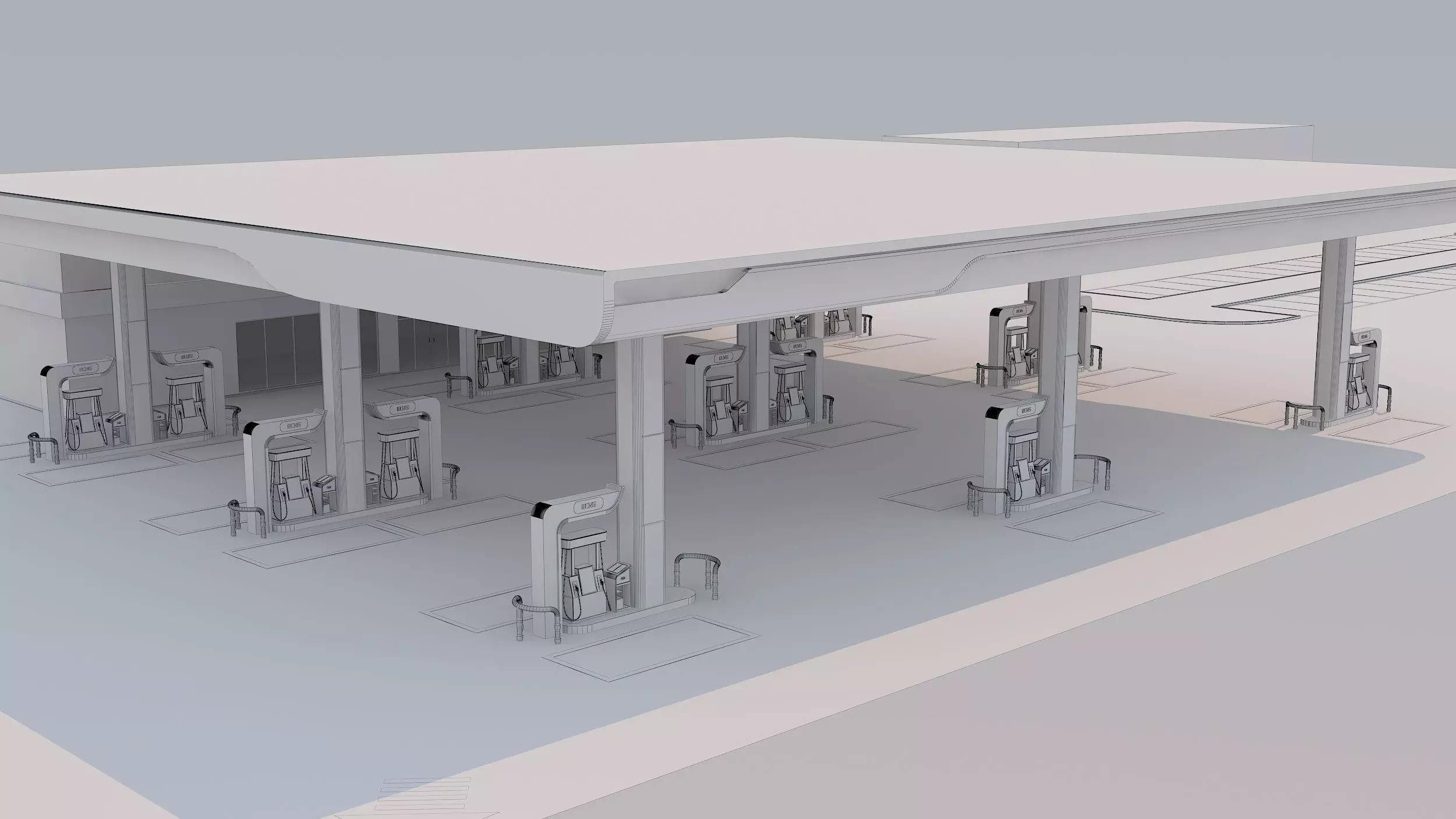 Gas station 3D model_11