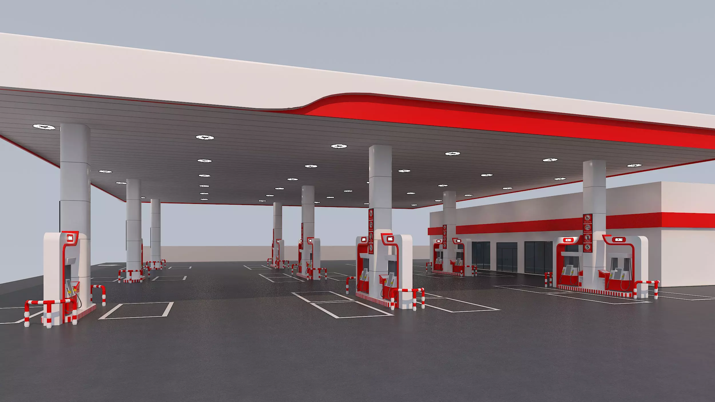 Gas station 3D model_2