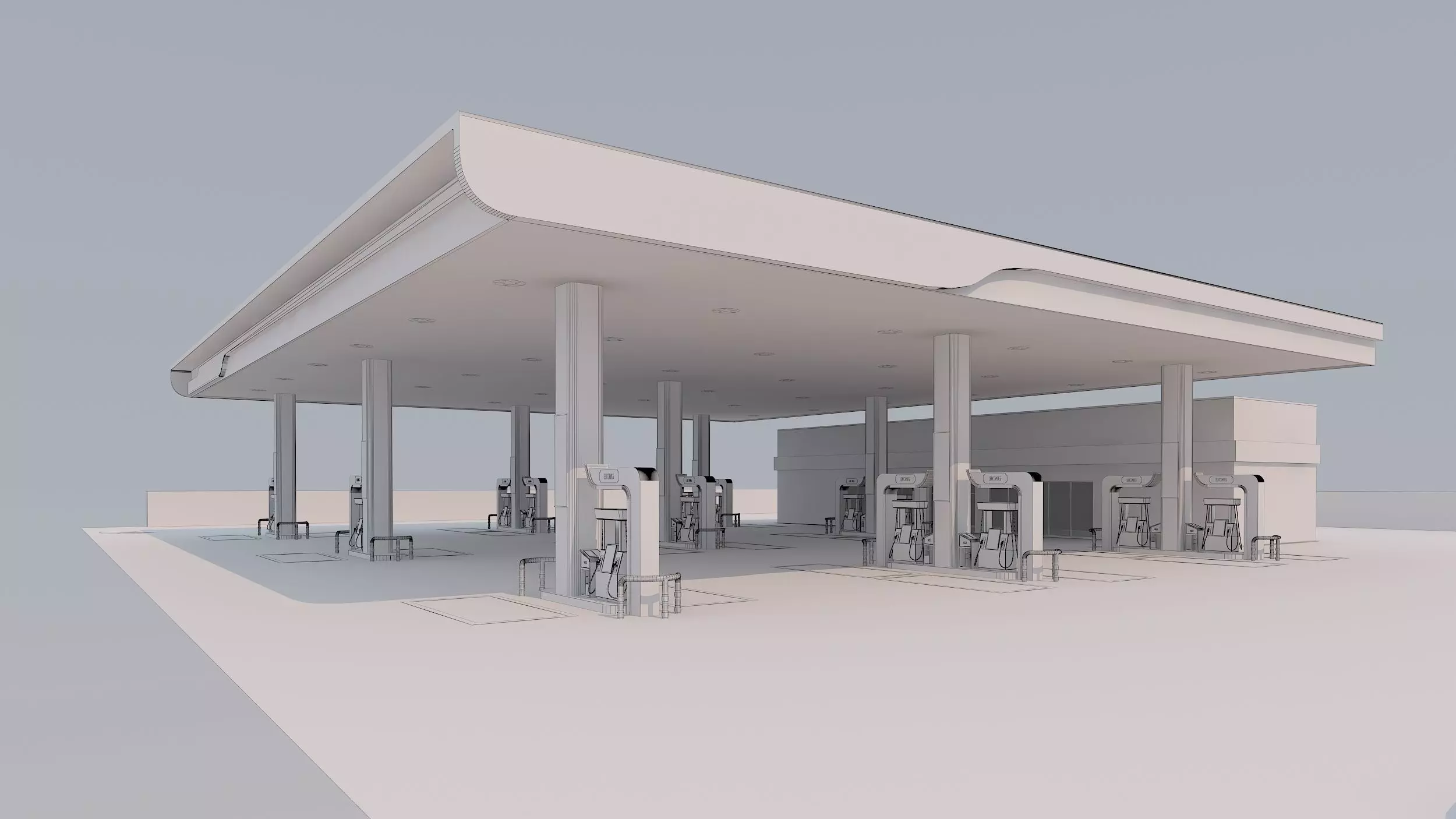 Gas station 3D model_7