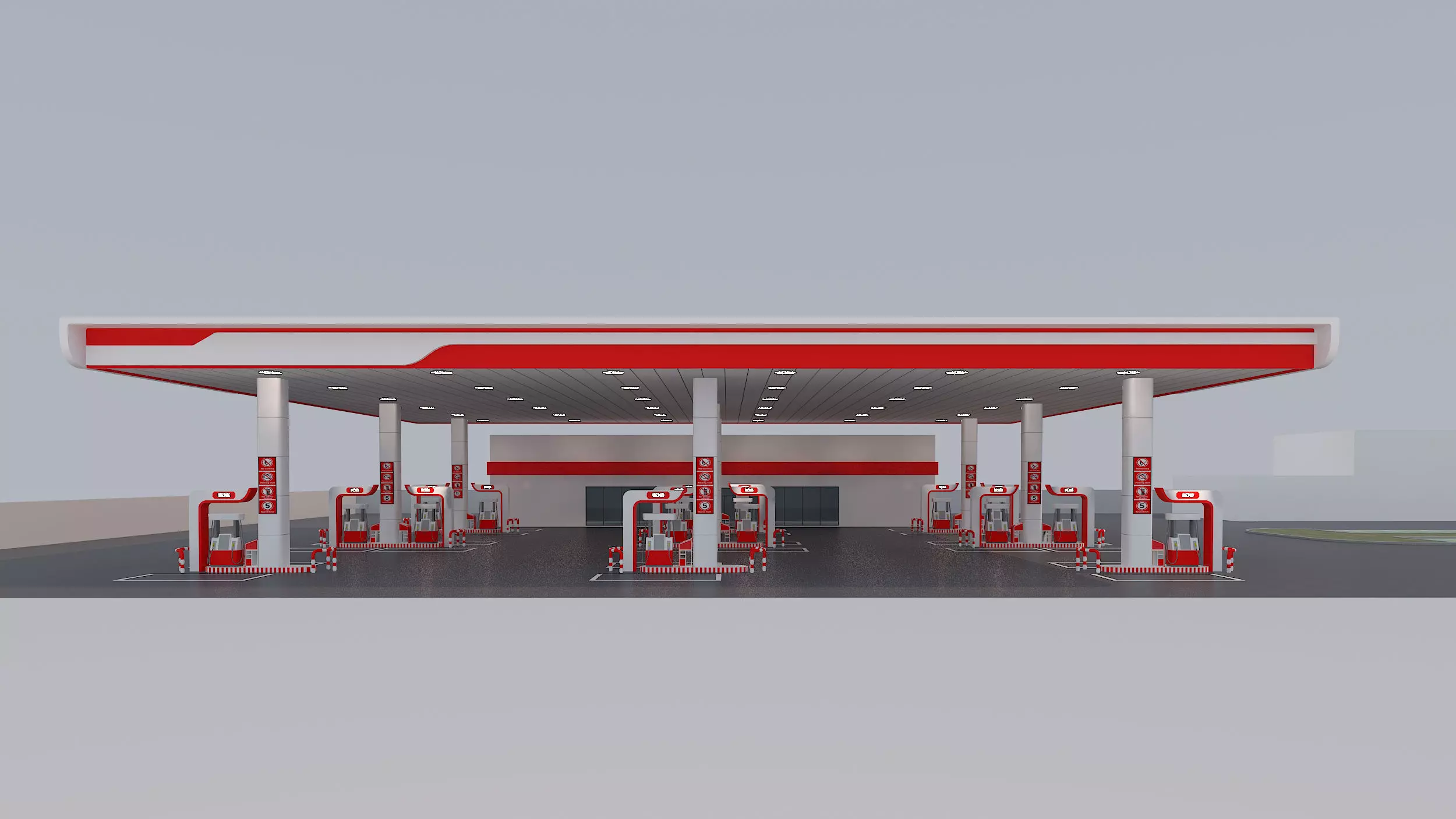 Gas station 3D model_4