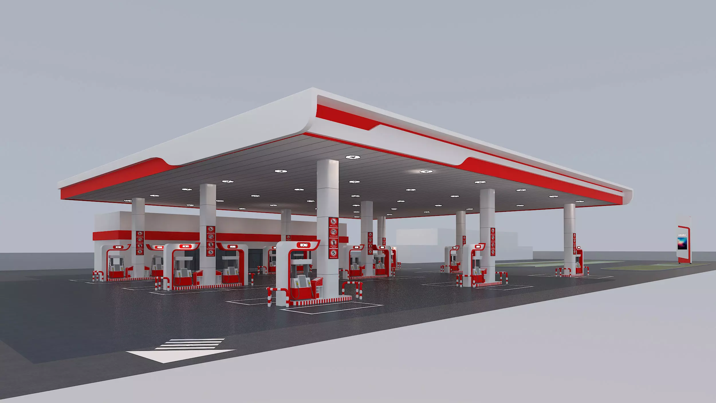 Gas station 3D model_0