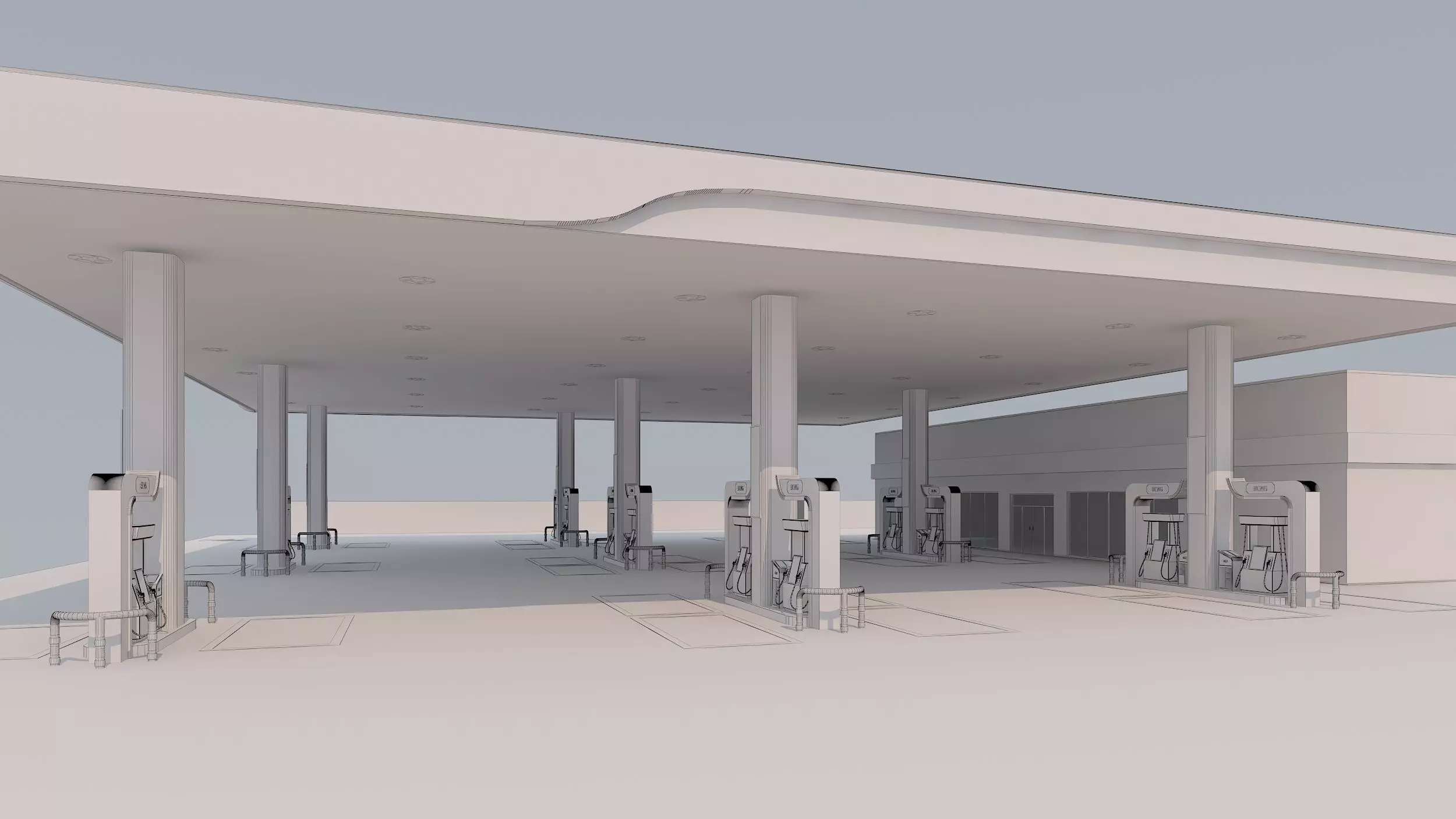Gas station 3D model_9