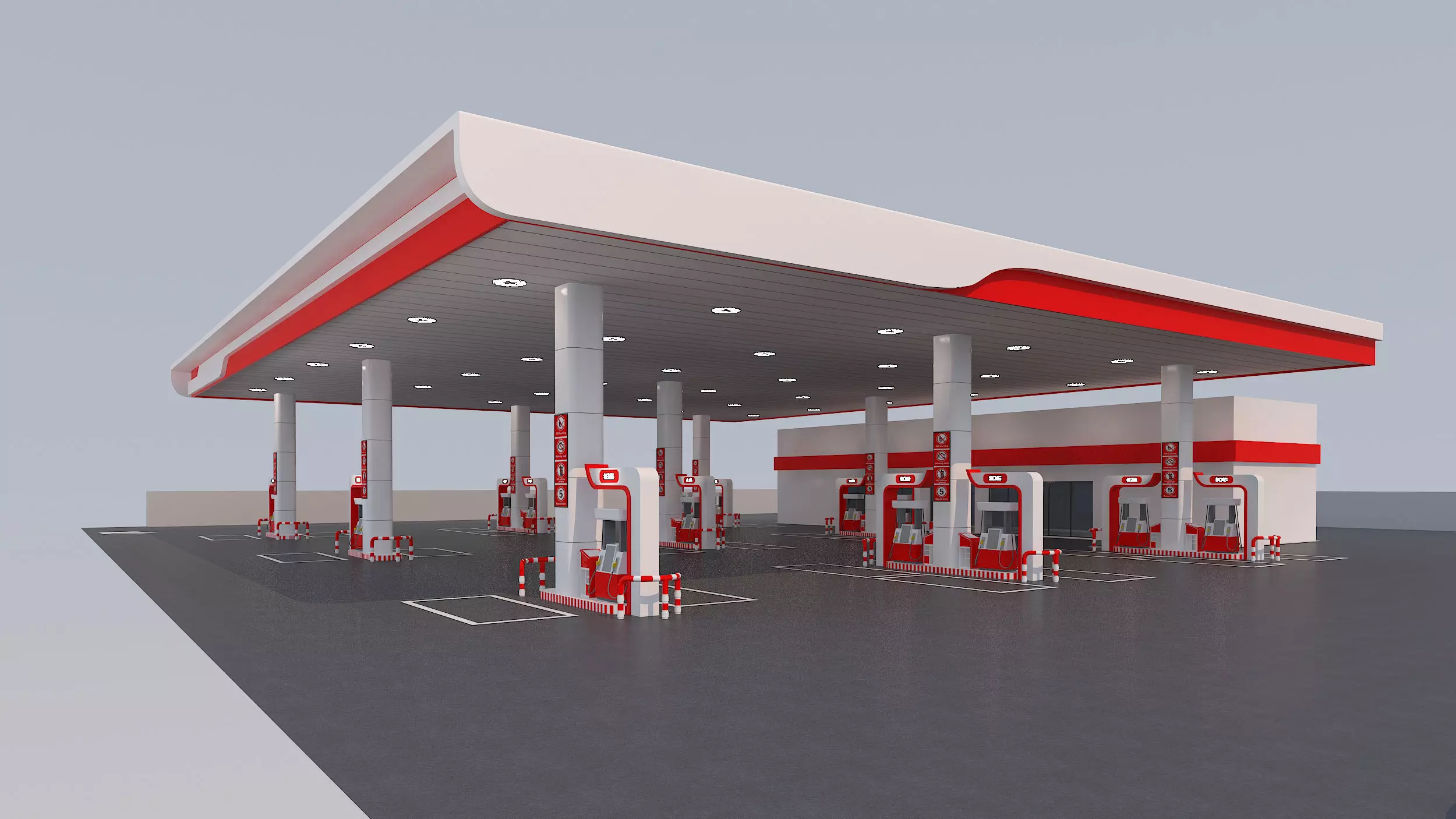 Gas station 3D model_1