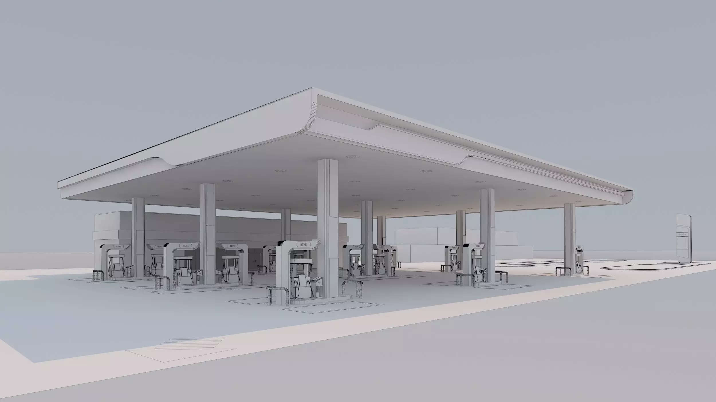 Gas station 3D model_6