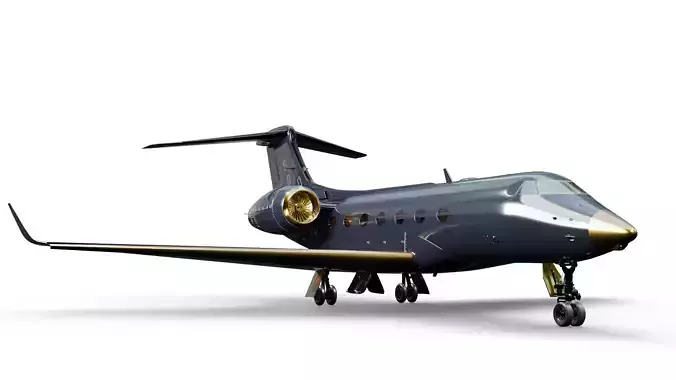Private Jet 3D Model Animated