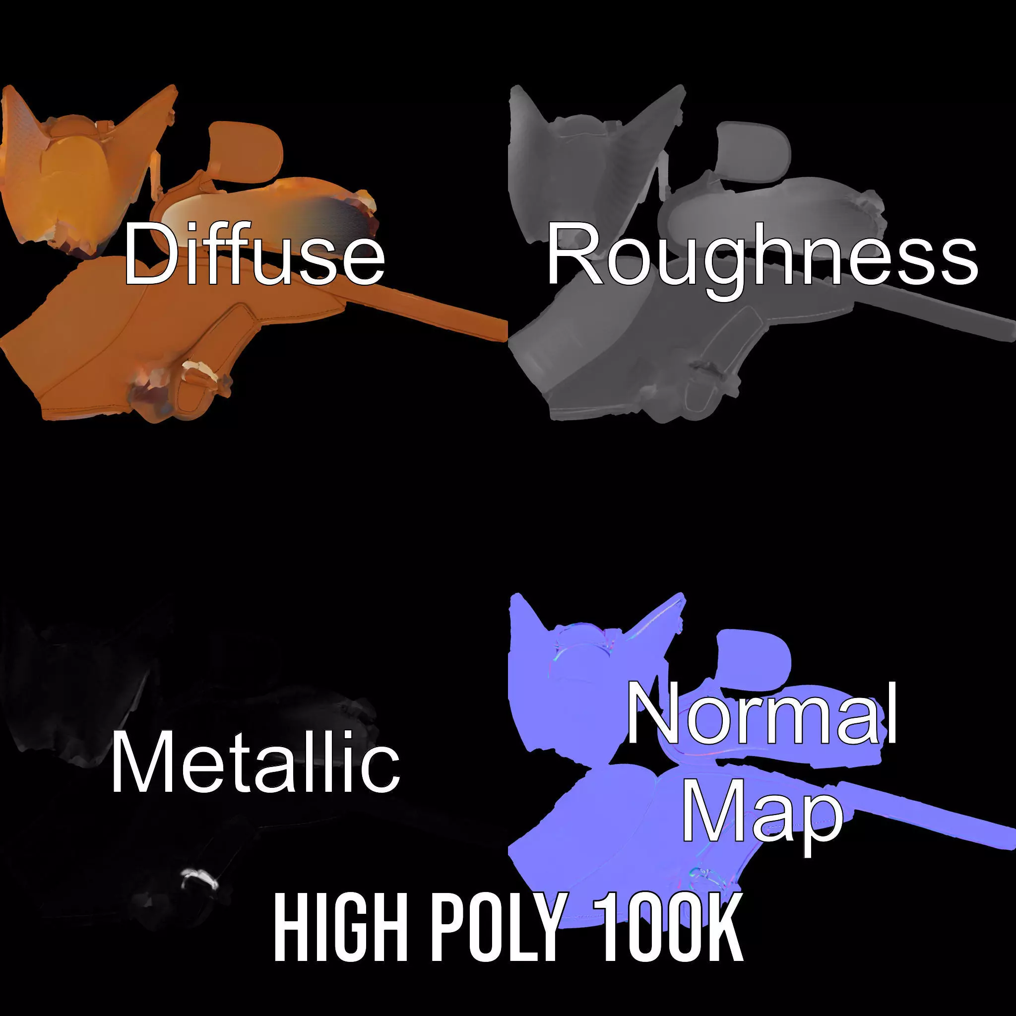 Brown Leather Loafer model pack Low-poly 3D model_3