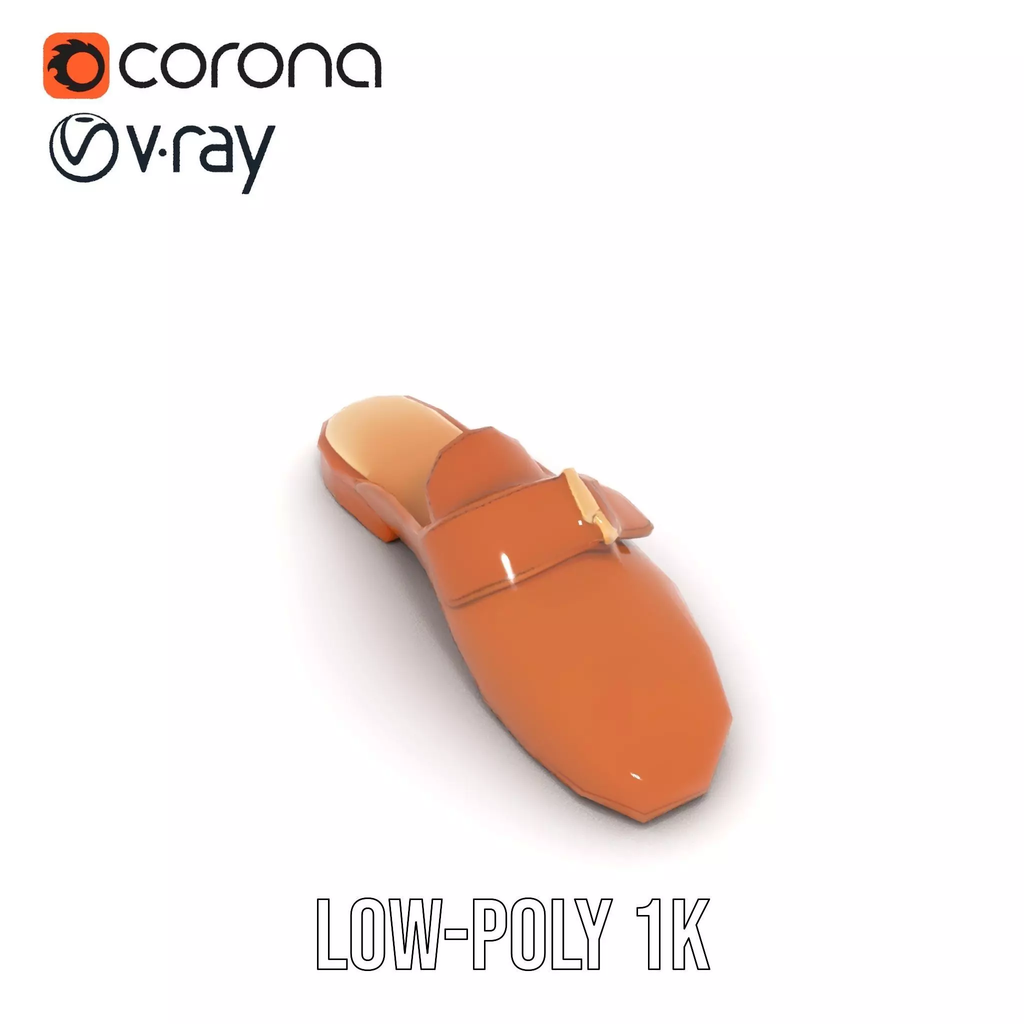 Brown Leather Loafer model pack Low-poly 3D model_12