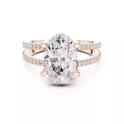 3CT Oval Cut Hidden Halo Split Shank Wedding Ring 3DM STL Video