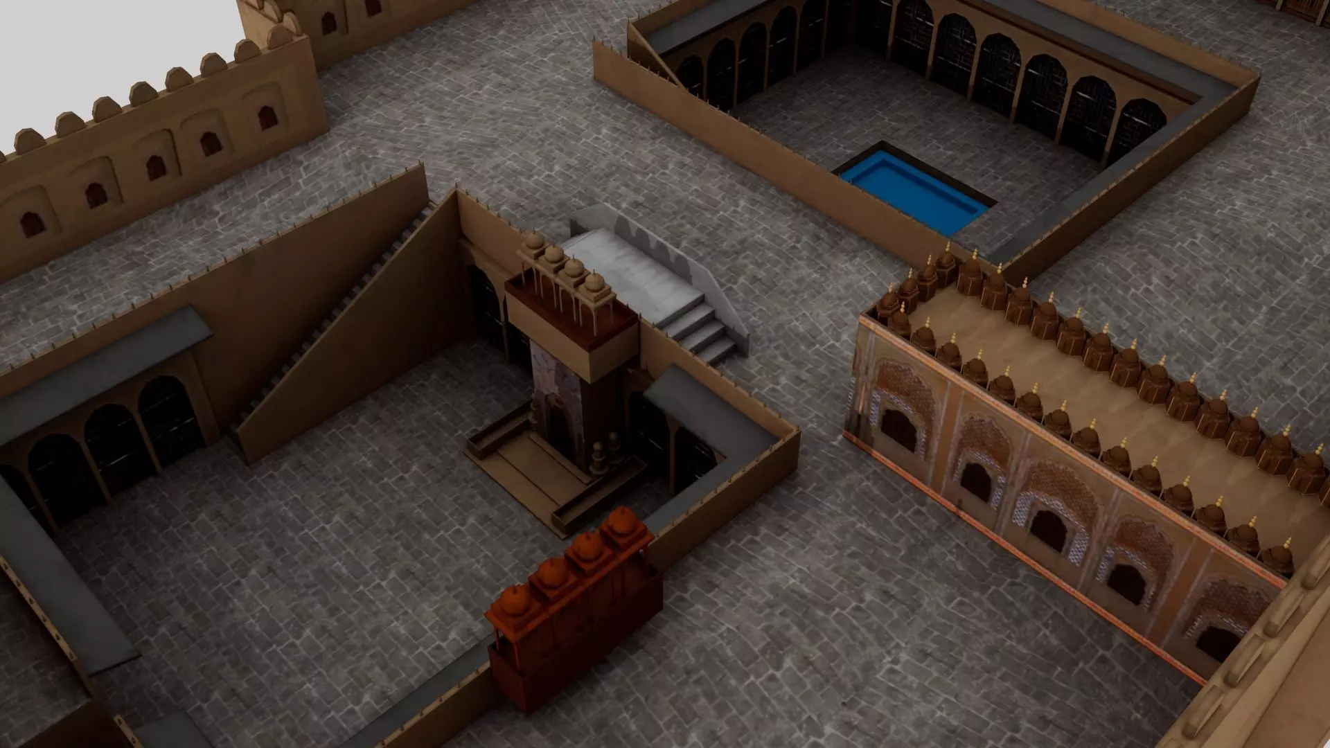 Hawa Mahal - High-Quality 3D Model Jaipur Landmark Architecture  Low-poly 3D model_8