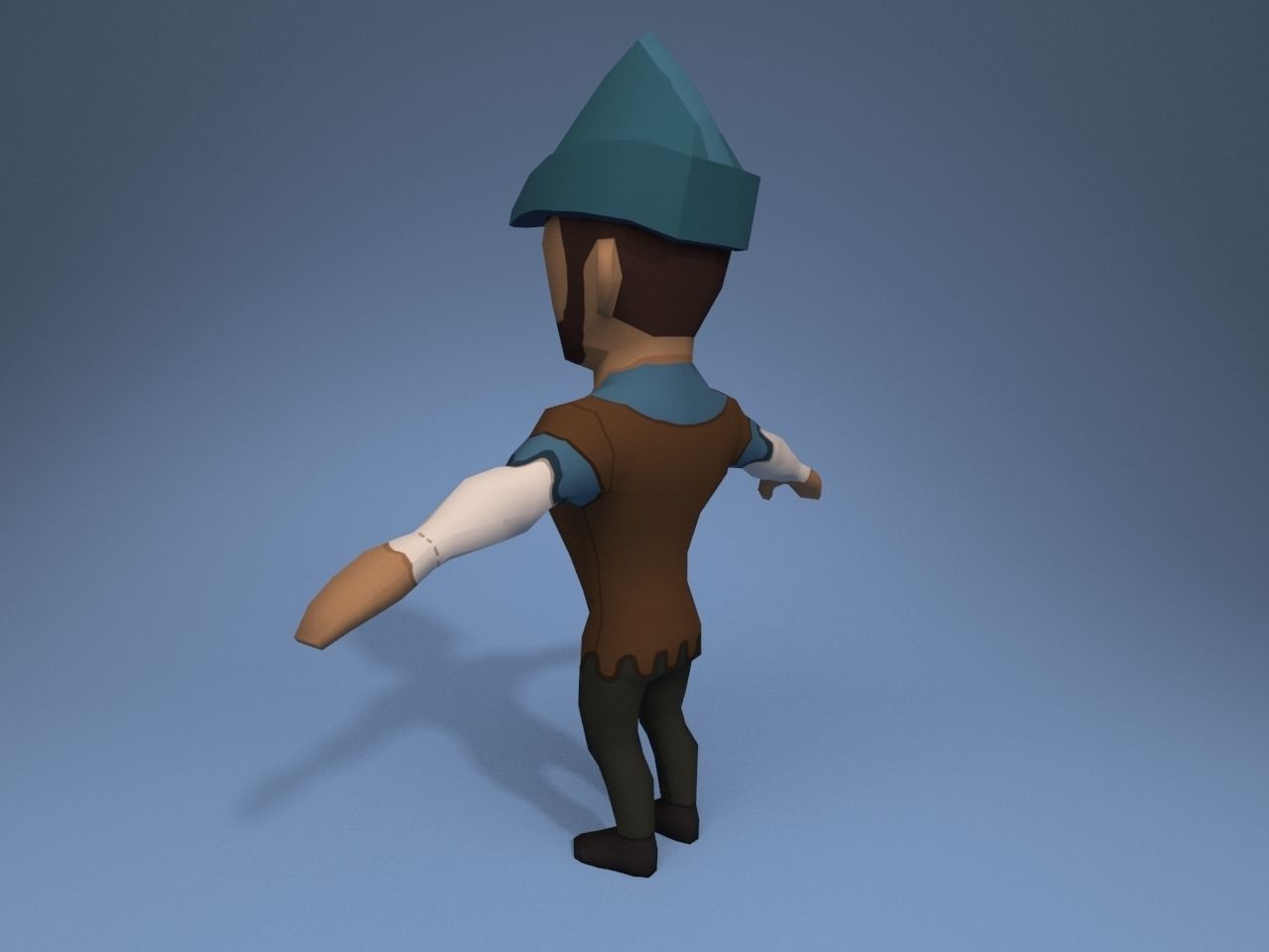 Medieval character servant 5 Low-poly 3D model_4