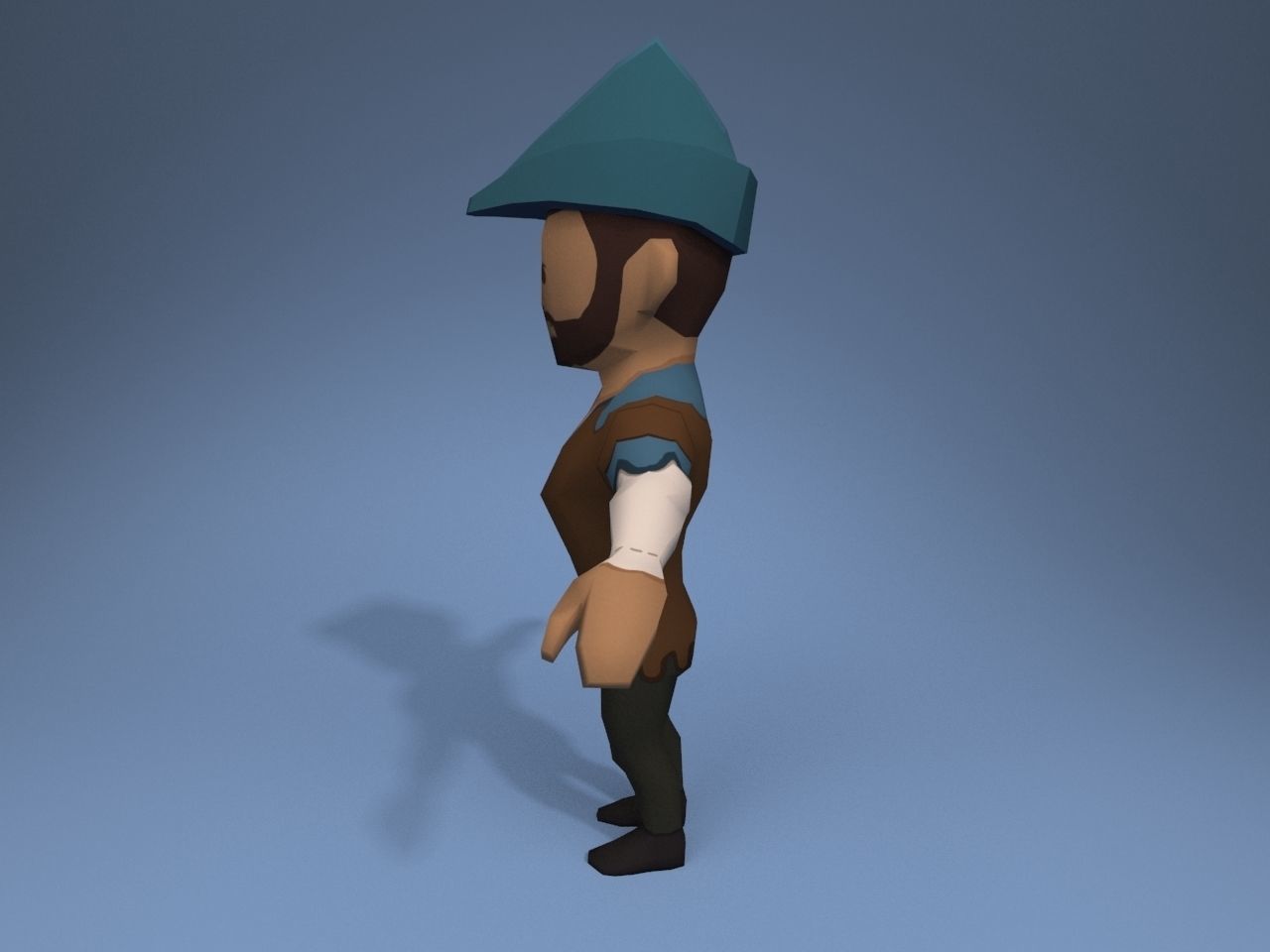 Medieval character servant 5 Low-poly 3D model_3