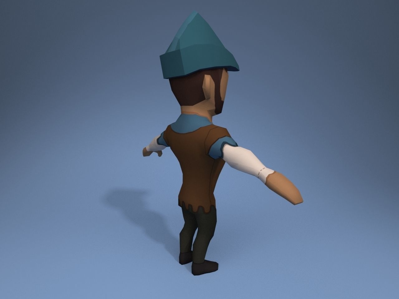 Medieval character servant 5 Low-poly 3D model_7