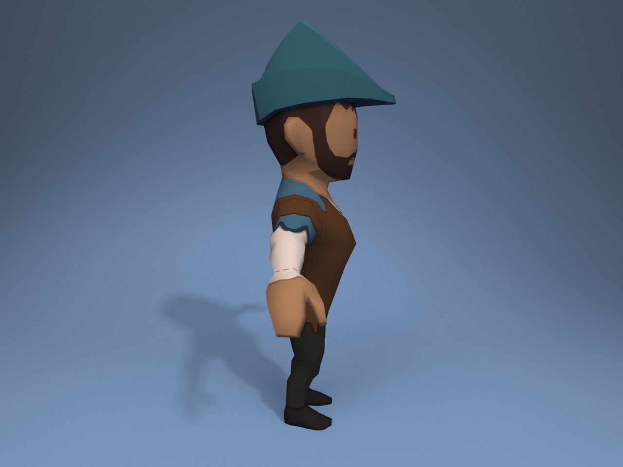 Medieval character servant 5 Low-poly 3D model_6