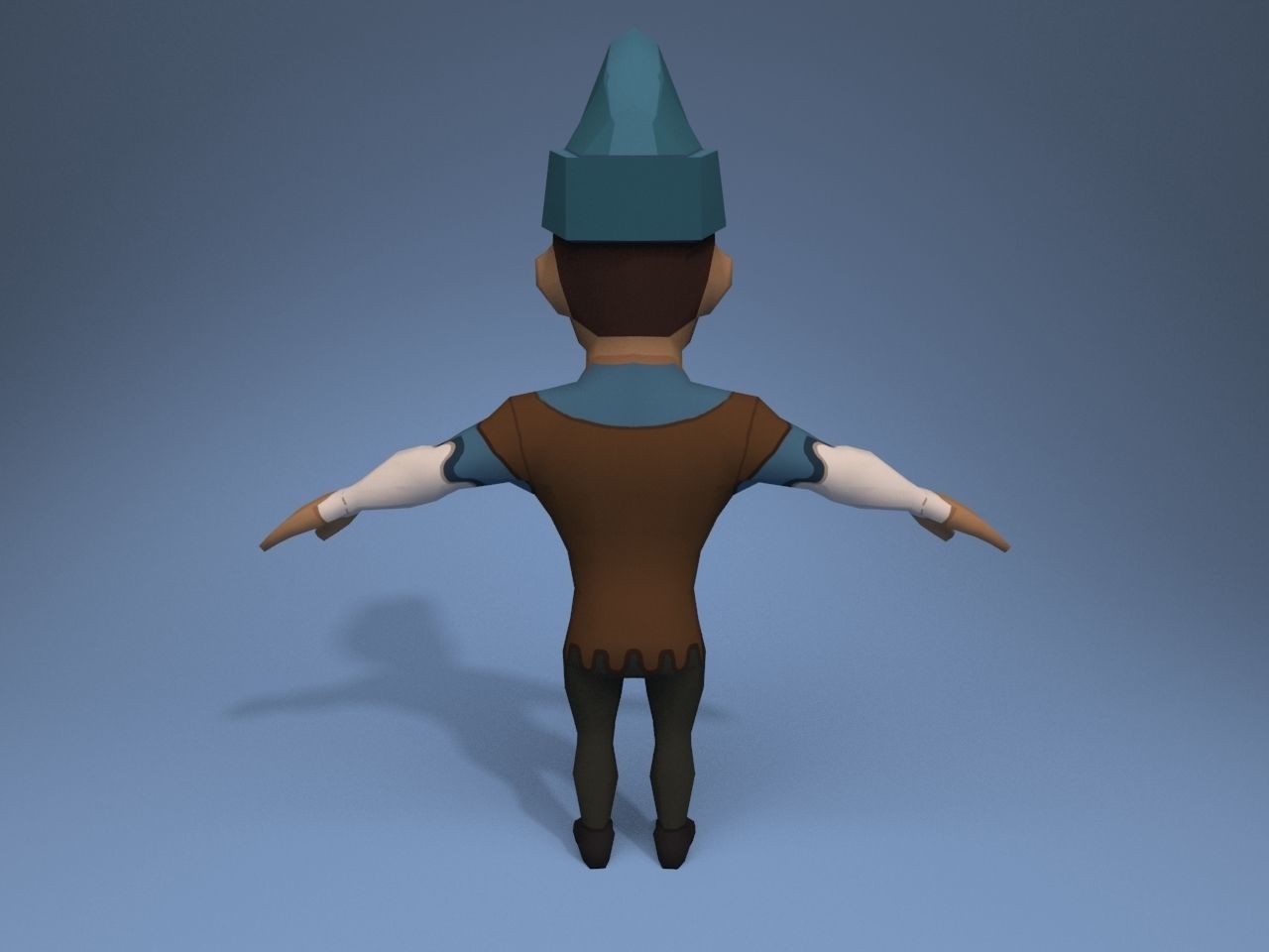 Medieval character servant 5 Low-poly 3D model_5