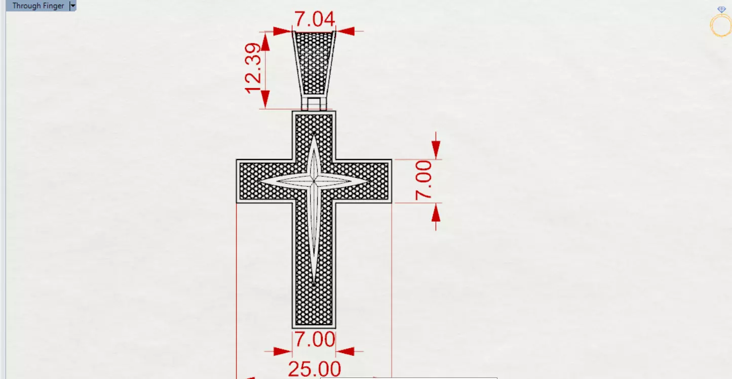 Two-tone Gold Cross stl 3dm Pendant gp0474 3D print model_25