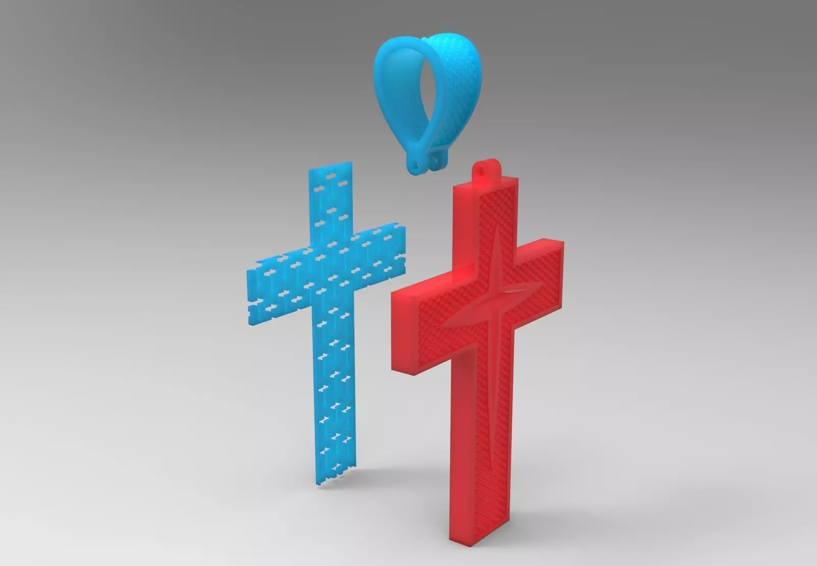 Two-tone Gold Cross stl 3dm Pendant gp0474 3D print model_29