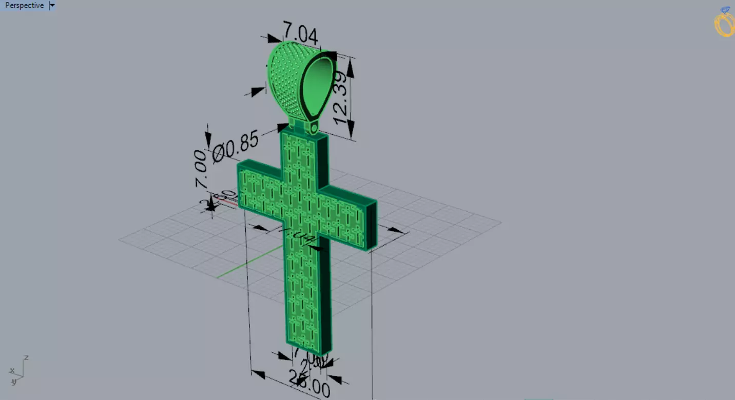 Two-tone Gold Cross stl 3dm Pendant gp0474 3D print model_10