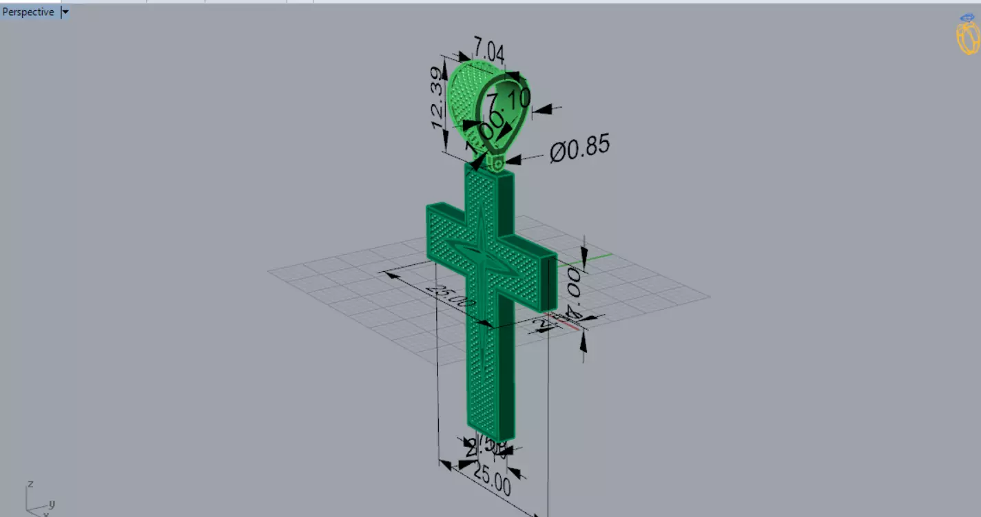 Two-tone Gold Cross stl 3dm Pendant gp0474 3D print model_11