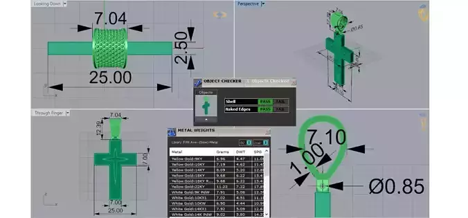 Two-tone Gold Cross stl 3dm Pendant gp0474