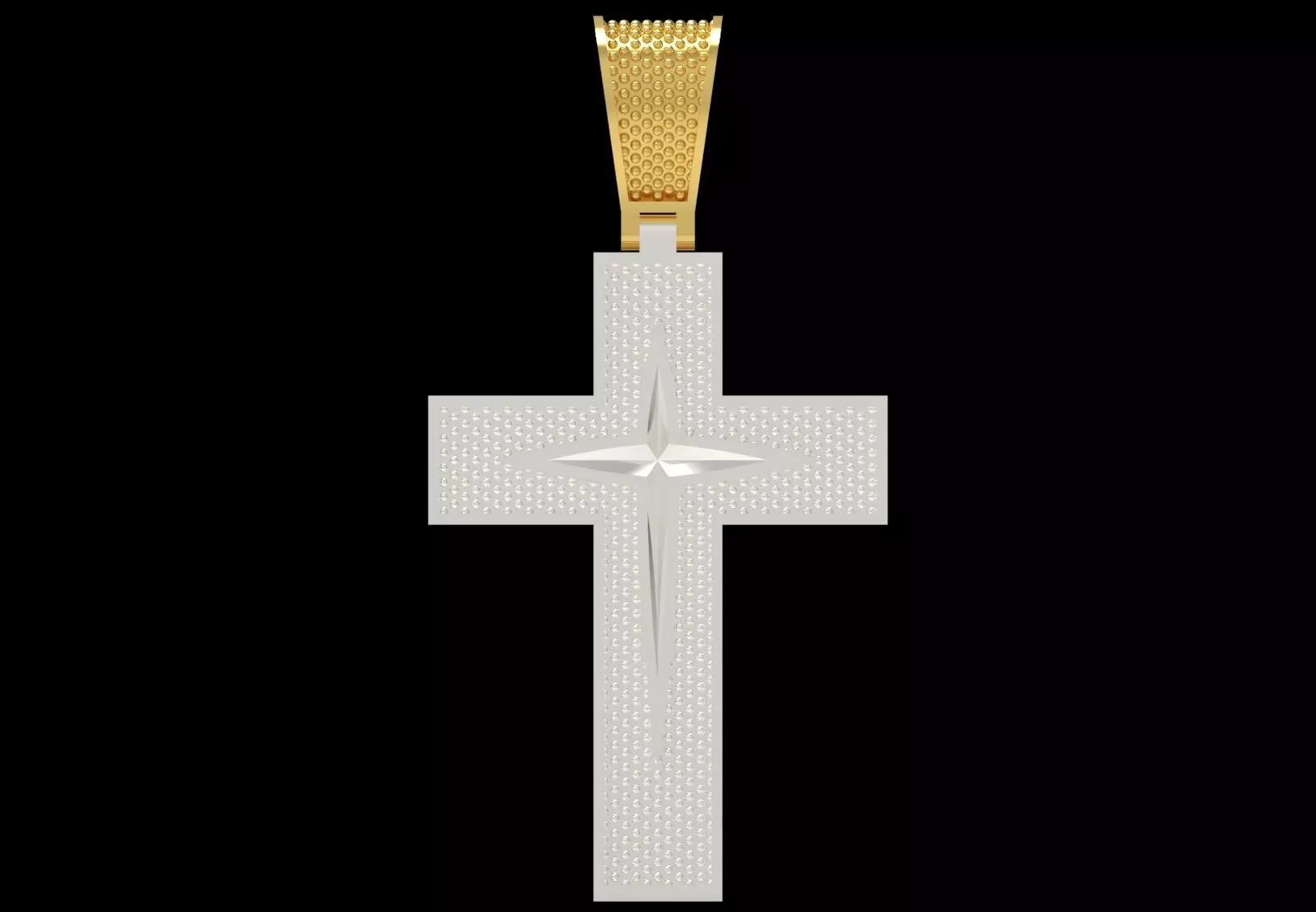 Two-tone Gold Cross stl 3dm Pendant gp0474 3D print model_15