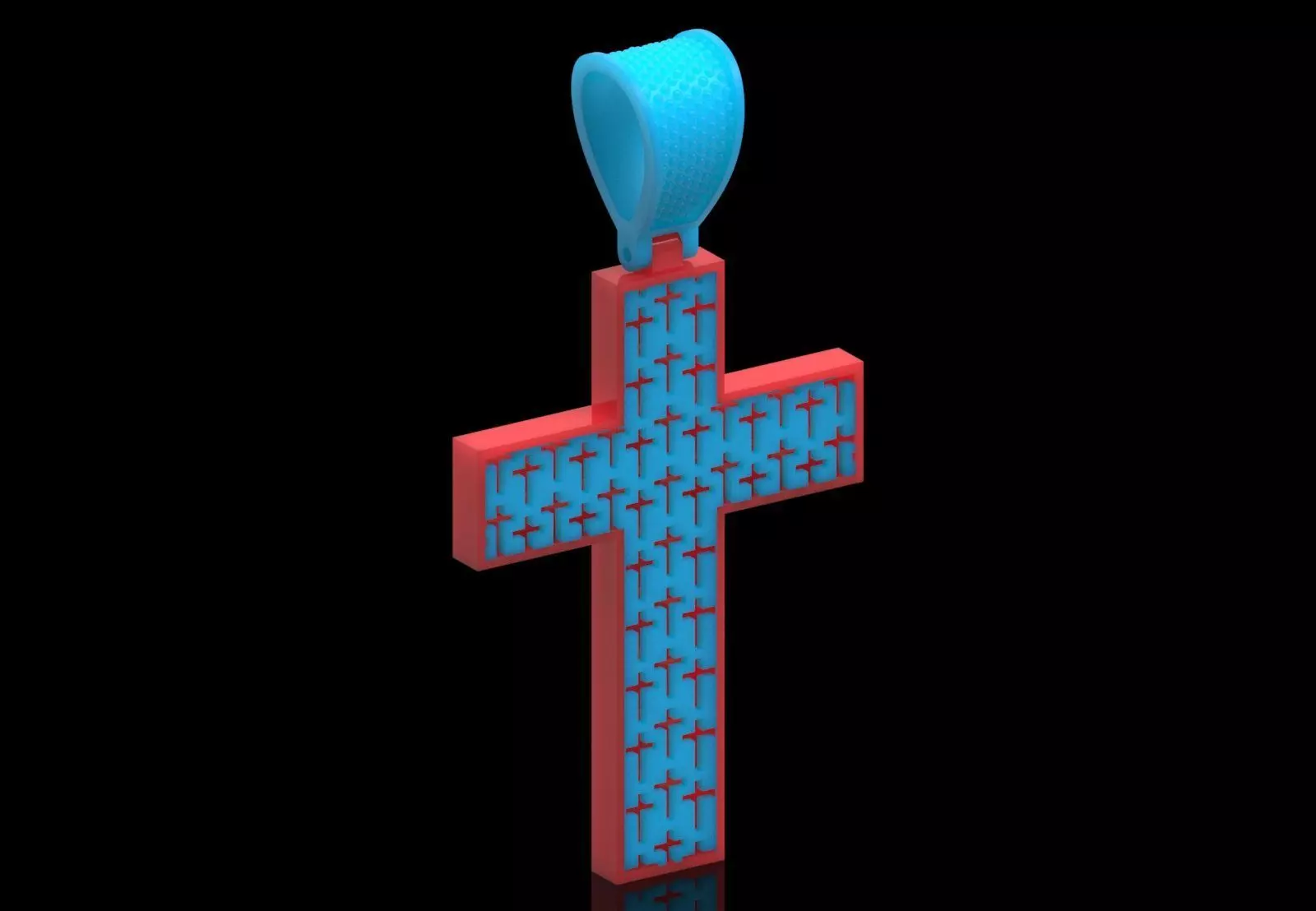 Two-tone Gold Cross stl 3dm Pendant gp0474 3D print model_28