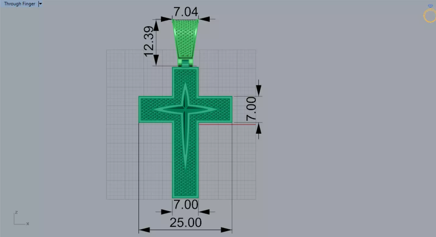 Two-tone Gold Cross stl 3dm Pendant gp0474 3D print model_13
