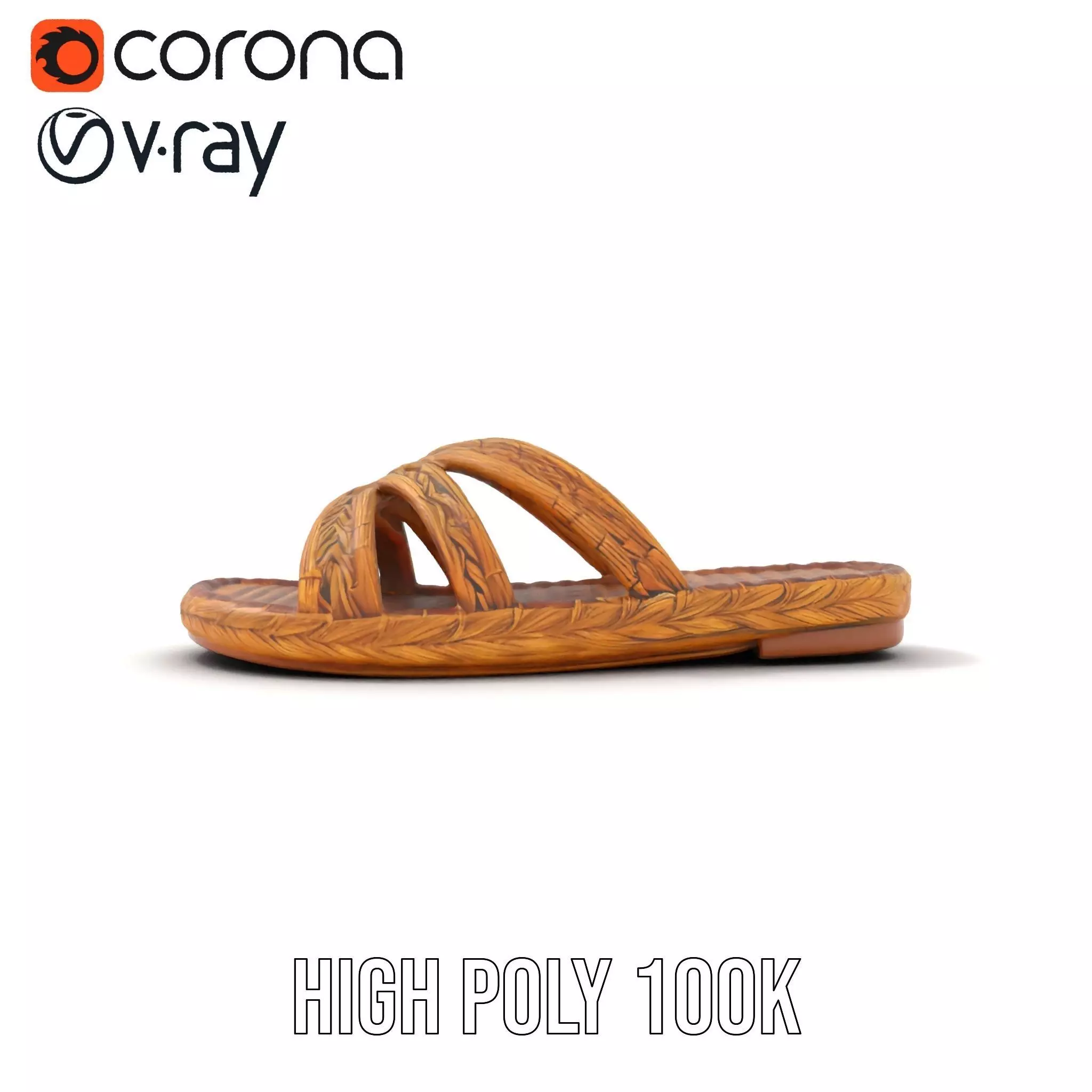 Natural Woven Sandal model pack Low-poly 3D model_20