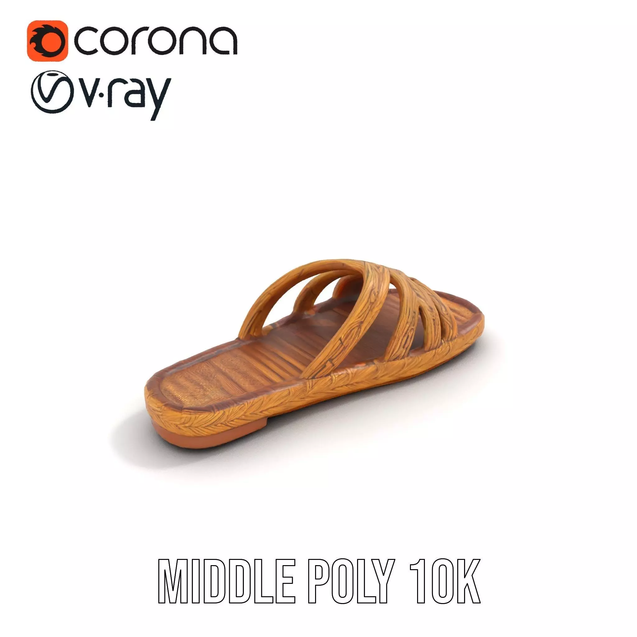Natural Woven Sandal model pack Low-poly 3D model_24